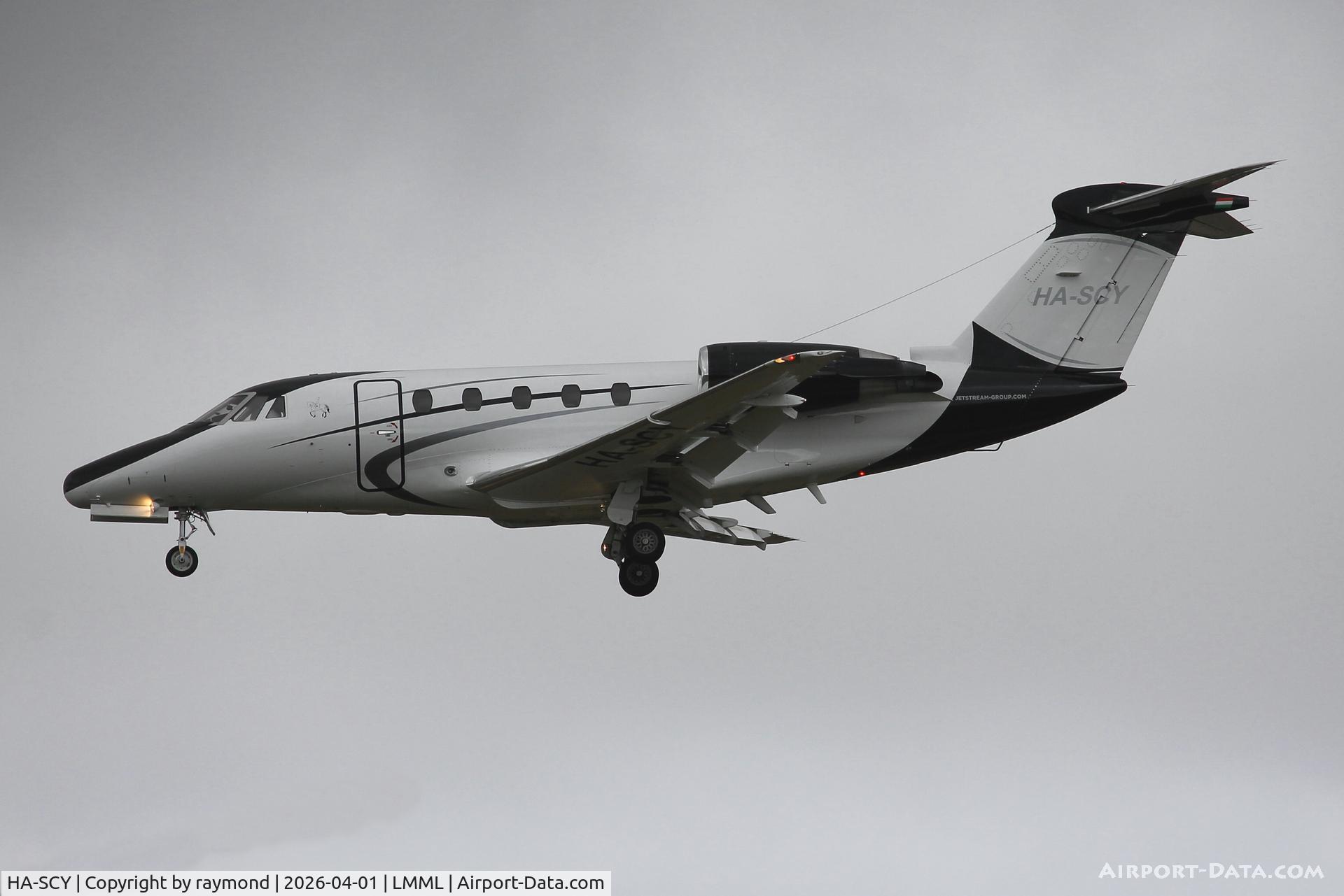 HA-SCY, 1991 Cessna 650 C/N 650-0202, Cessna 650 Citation VI reg HA-SCY of Jetstream Charter landing in Malta RW31.