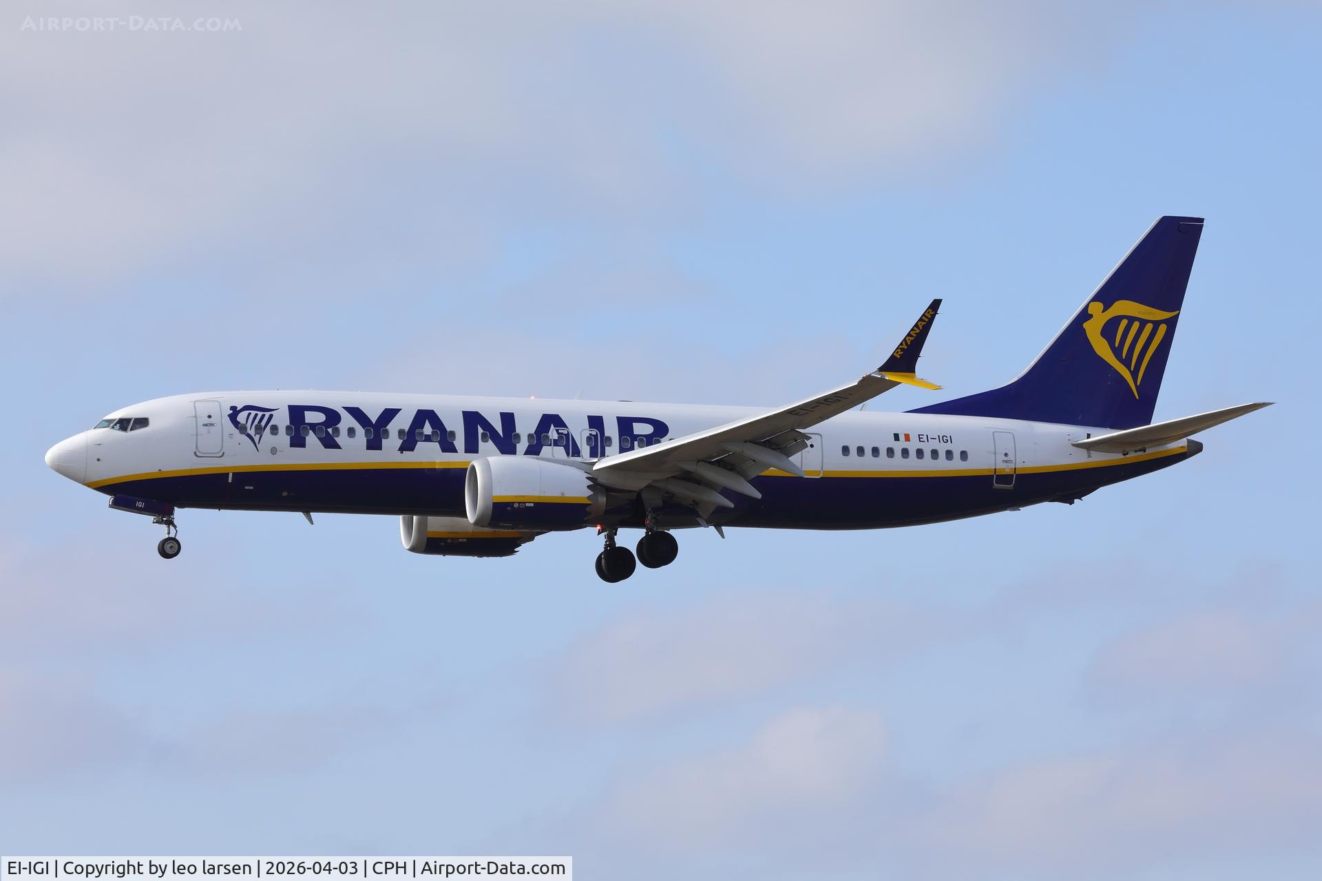 EI-IGI, Boeing 737-8-200 MAX C/N 67077, Copenhagen 3.4.2026