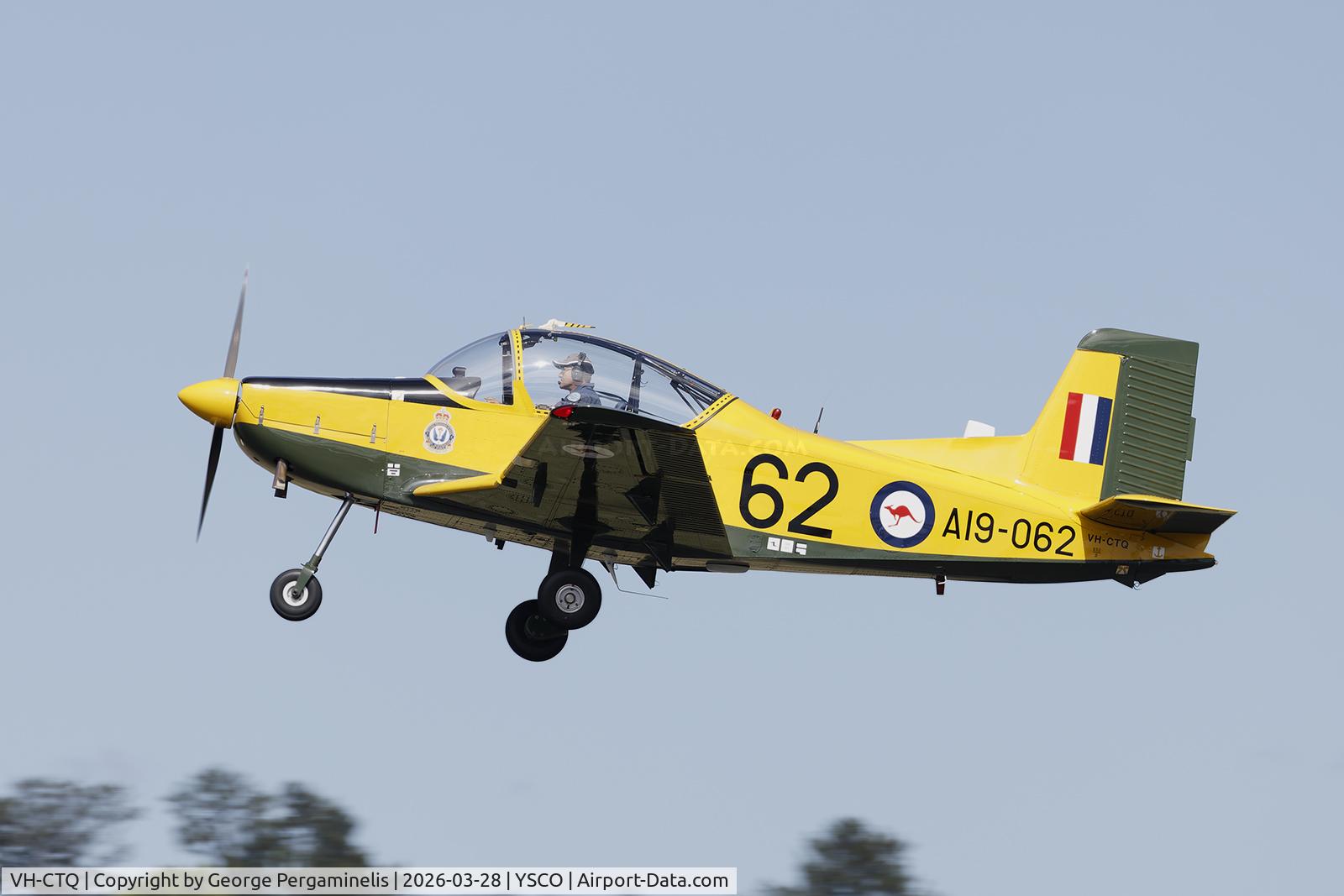 VH-CTQ, 1975 AESL CT-4A Airtrainer C/N 062, Warbirds Over Scone 2026.