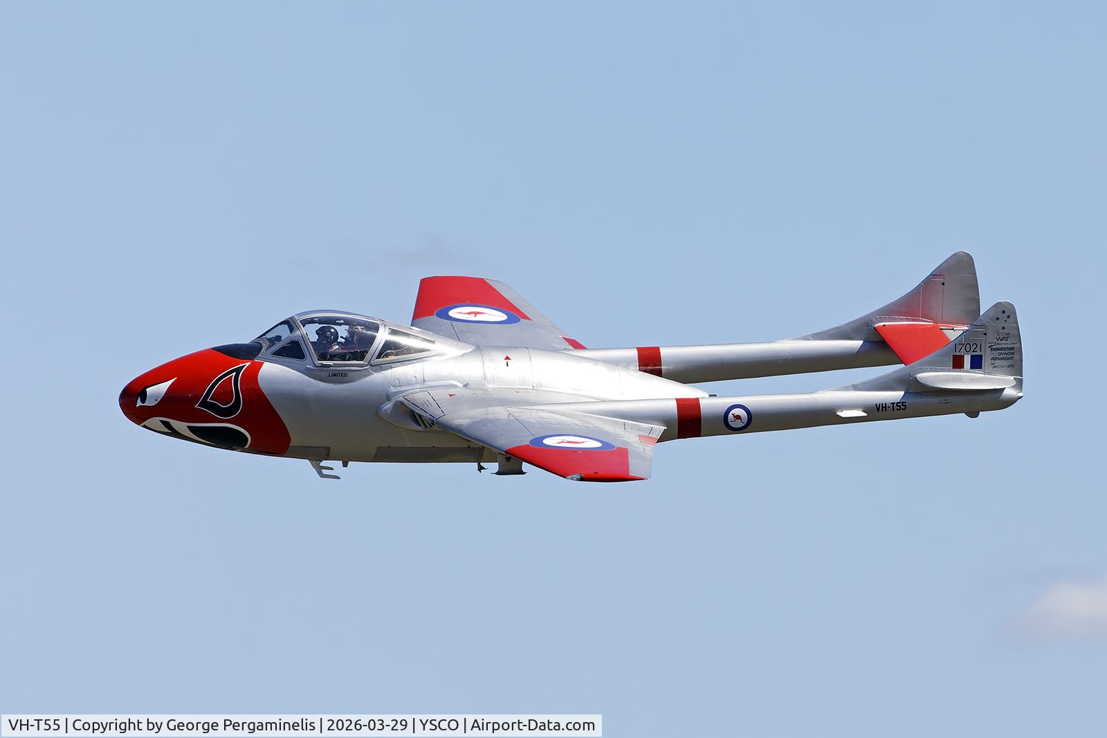 VH-T55, EIDGEN'O'SSISCHES FLUGZEUGWERK DH 115 - MK.55 C/N 973, Warbirds Over Scone 2026.