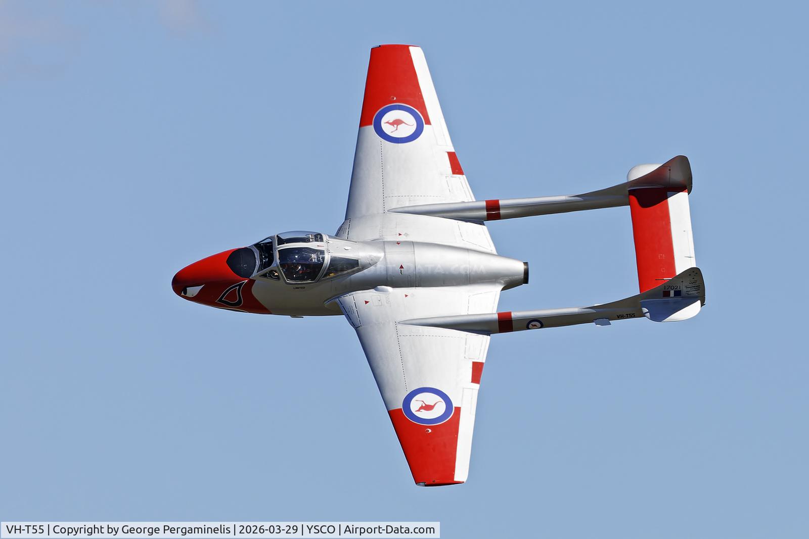 VH-T55, EIDGEN'O'SSISCHES FLUGZEUGWERK DH 115 - MK.55 C/N 973, Warbirds Over Scone 2026.