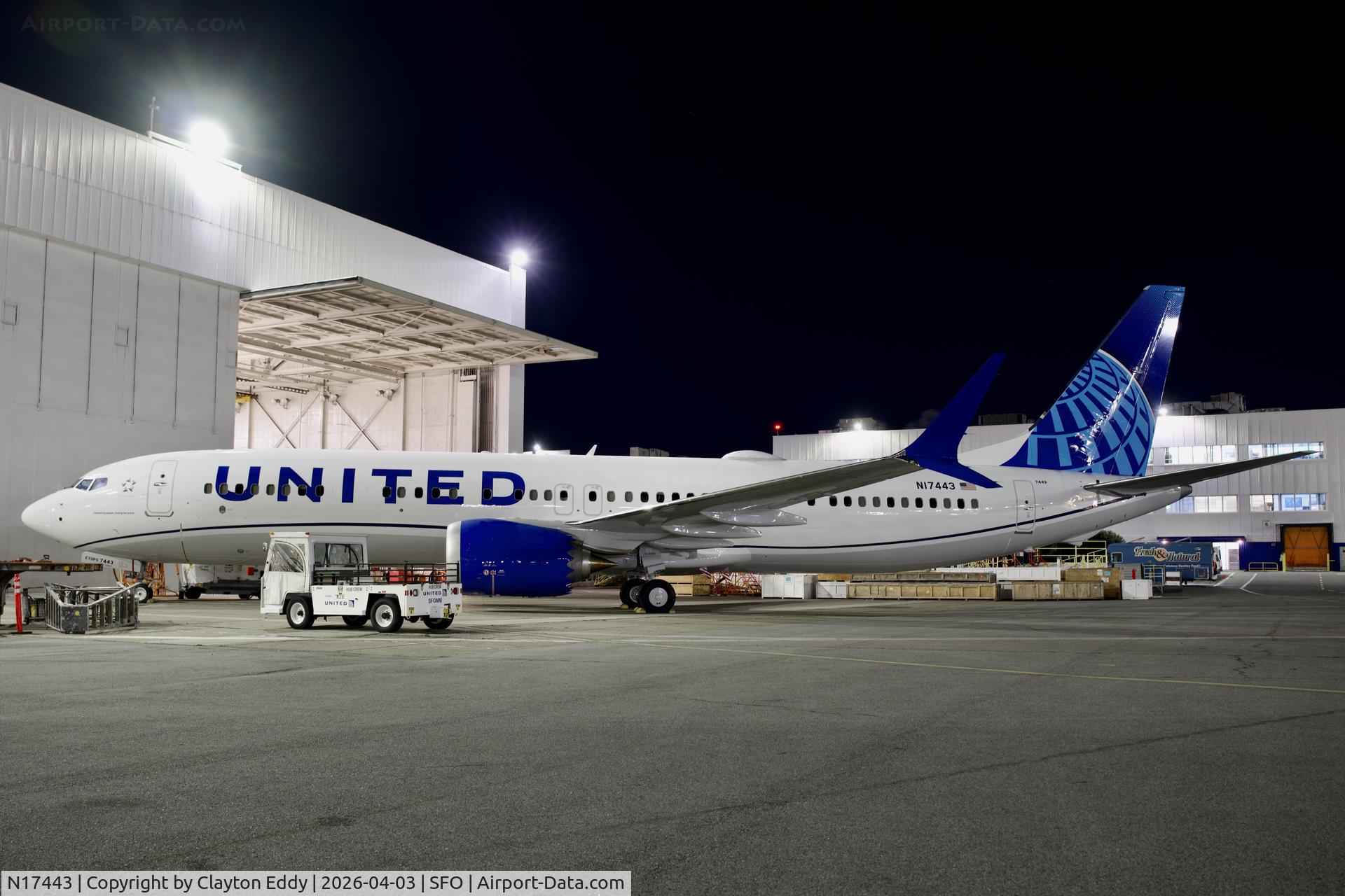 N17443, 2026 Boeing 737 MAX 9 C/N 67672, SFO 2026