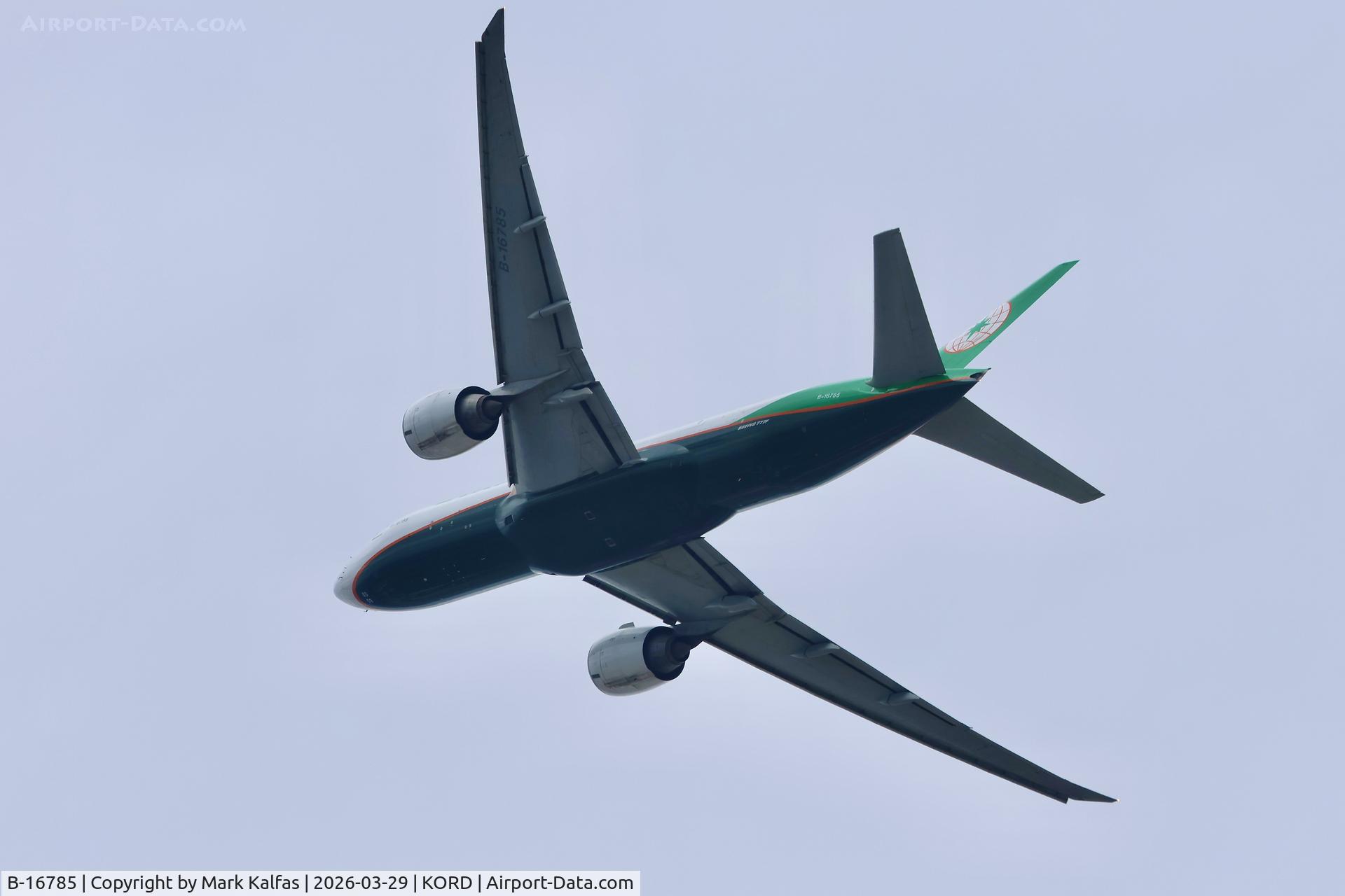 B-16785, 2018 Boeing 777-F5E C/N 62827, B77L EVA AIR CARGO Boeing 777-F5E B-16785 departing 27L KORD