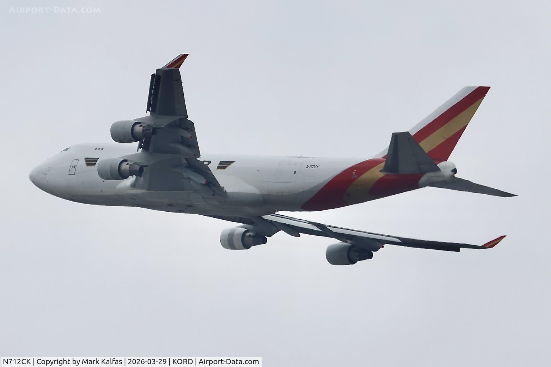 N712CK, 2001 Boeing 747-4B5F/SCD C/N 26414, B744 Kalitta Air Boeing 747-4B5F/SCD N712CK departing 27L KORD