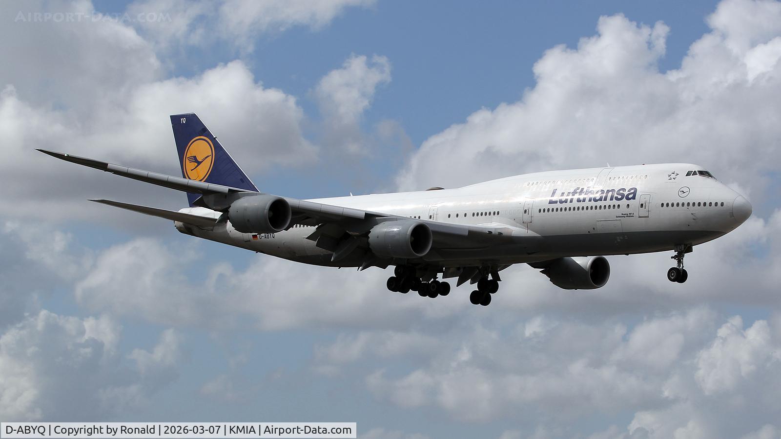 D-ABYQ, 2014 Boeing 747-830 C/N 37840, at mia