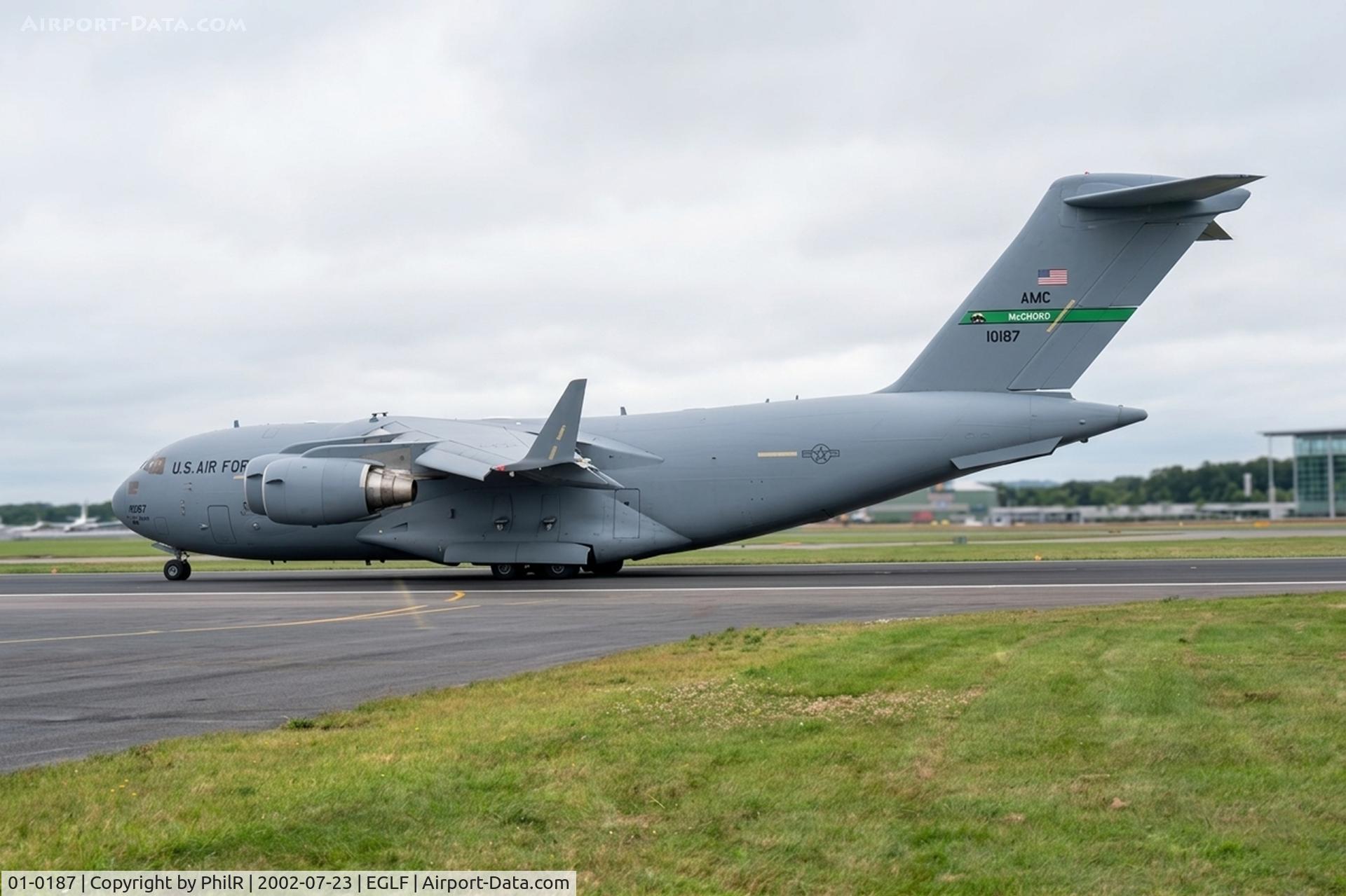 01-0187, 2001 Boeing C-17A Globemaster III C/N P-87, 01-0187 2001 C-17A USAF SBAC 
