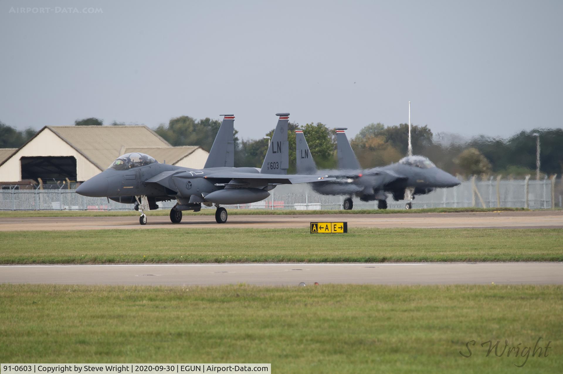 91-0603, 1991 McDonnell Douglas F-15E Strike Eagle C/N 1246/E204, RAF Mildenhall Suffolk UK