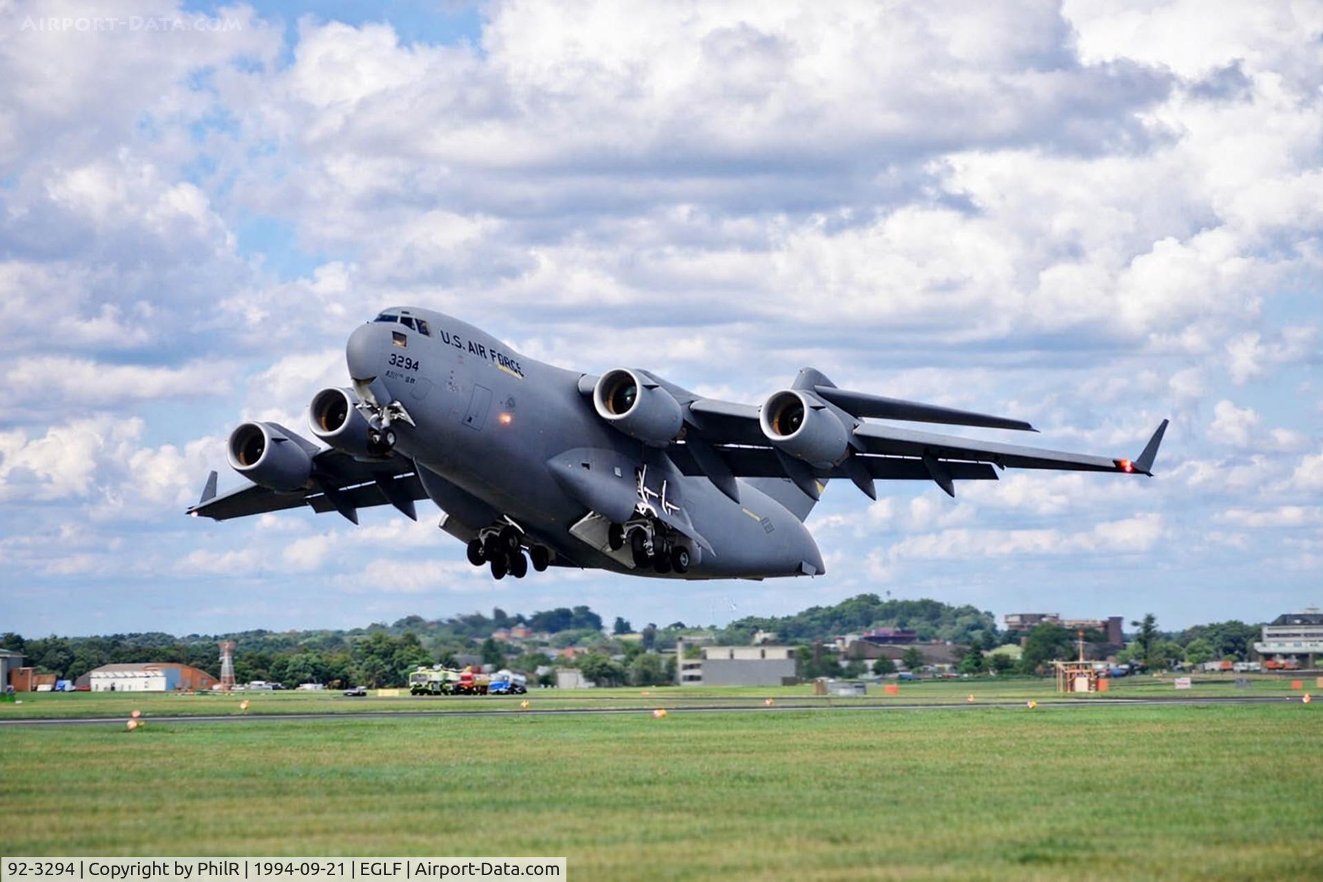 92-3294, 1990 McDonnell Douglas C-17A Globemaster III C/N P-14, 92-3294 1992 Boeing C-17A USAF SBAC 