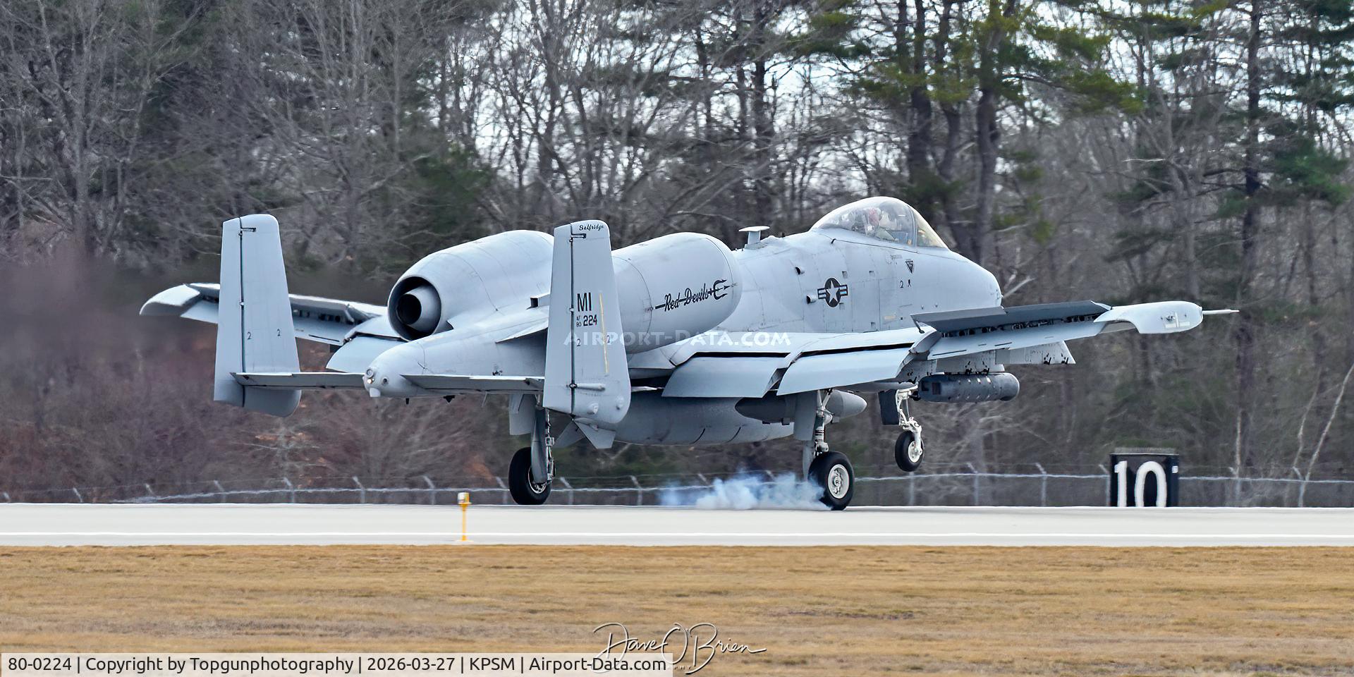 80-0224, 1980 Fairchild Republic A-10C Thunderbolt II C/N A10-0574, 107th FS	Selfridge ANG, MI