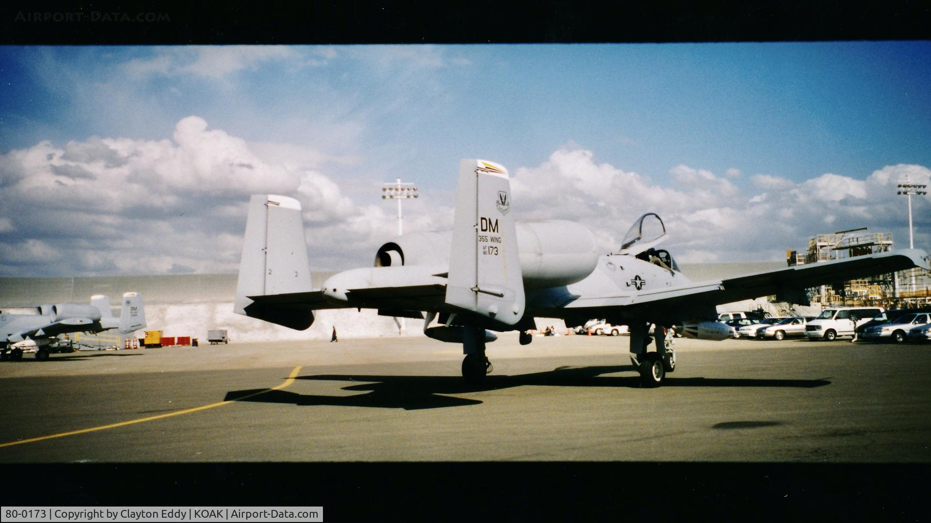 80-0173, 1980 Fairchild Republic OA-10A Thunderbolt II C/N A10-0523, Fleet Week Oakland airport 1990's