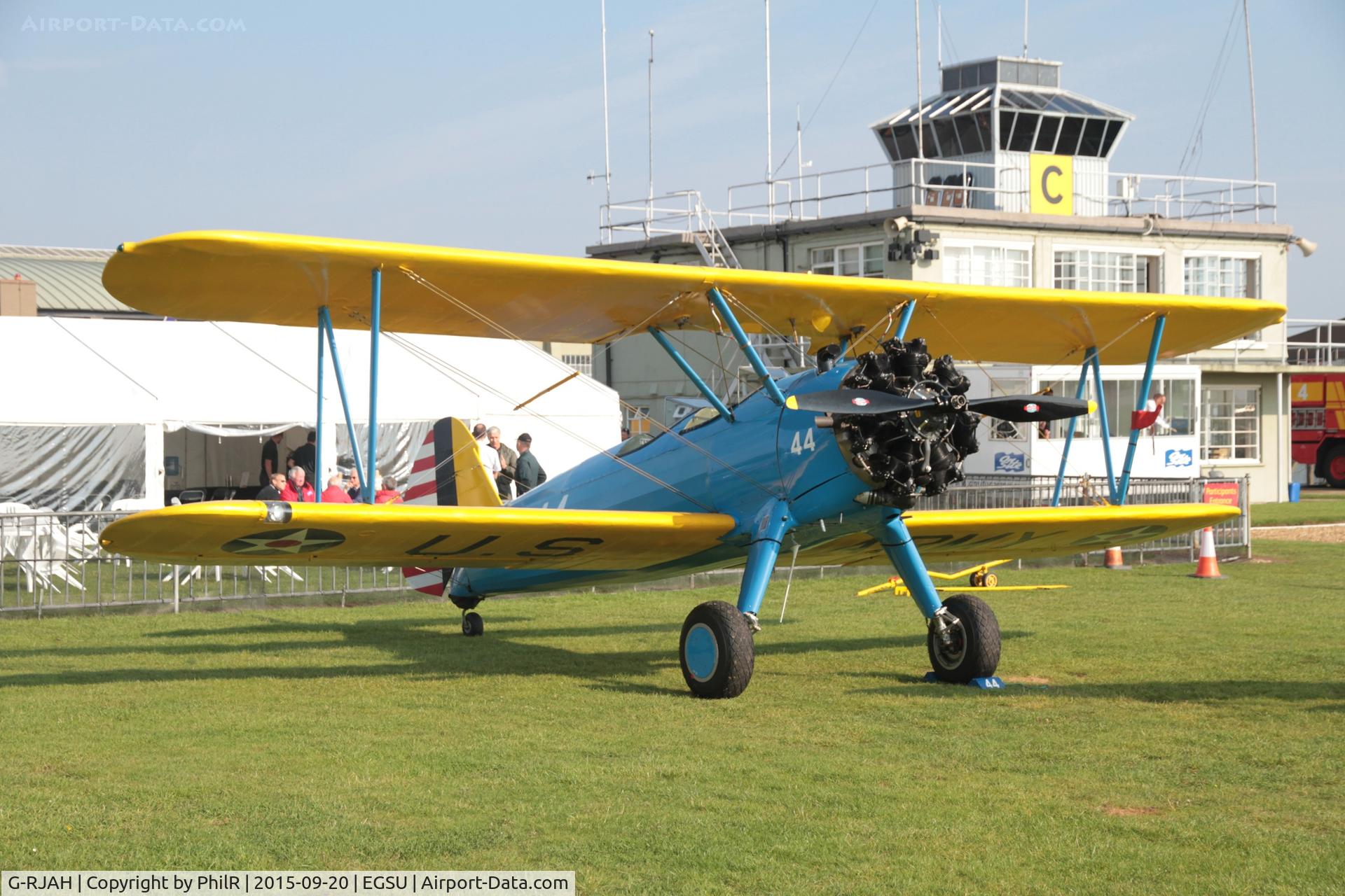 G-RJAH, 1942 Boeing A75N1 C/N 75-4041, N75957 G-RJAH 1942 Boeing A75N1 (PT17) Stearman USAAF BoB 75th Anniversary Duxford 
