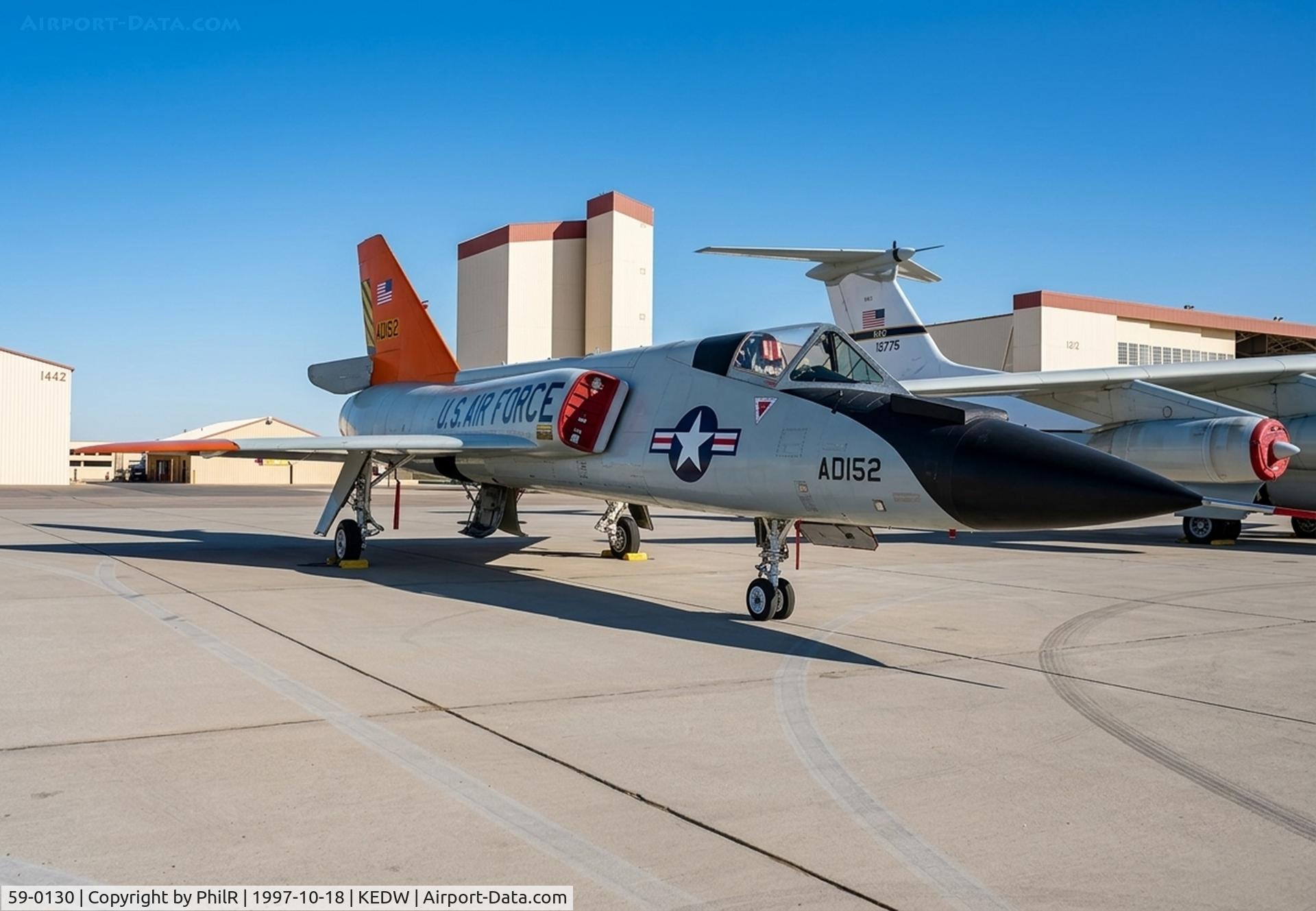 54-1366, 1954 Convair TF-102A Delta Dagger C/N Not found 54-1366, 59-0130 1959 Convair QF-106A Delta Dart USAF Edwards AFB 
