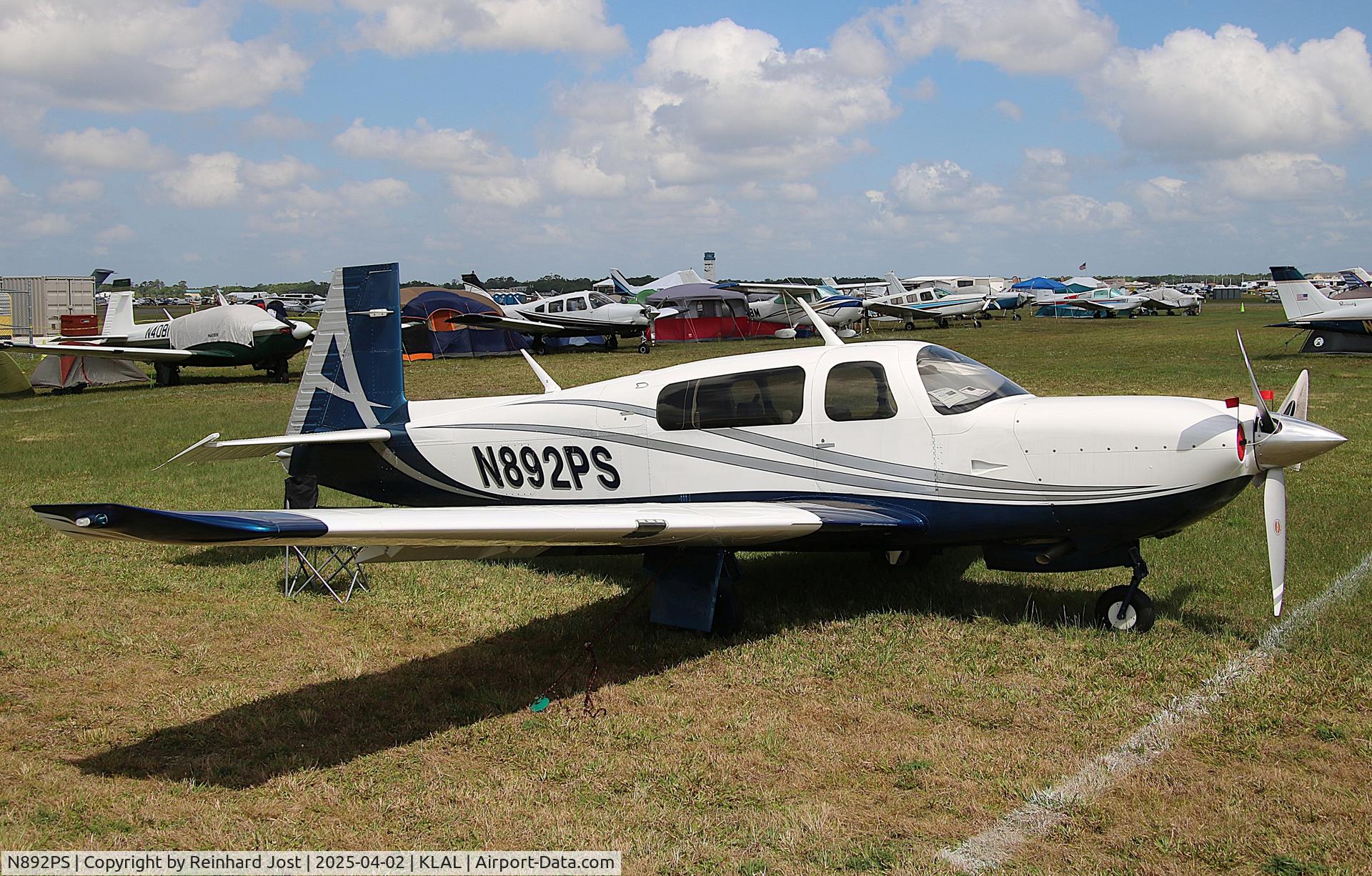 N892PS, 2008 Mooney M20TN Acclaim C/N 31-0092, Mooney M-20TN in typical Sun'n'Fun setting at Lakealand, FL
