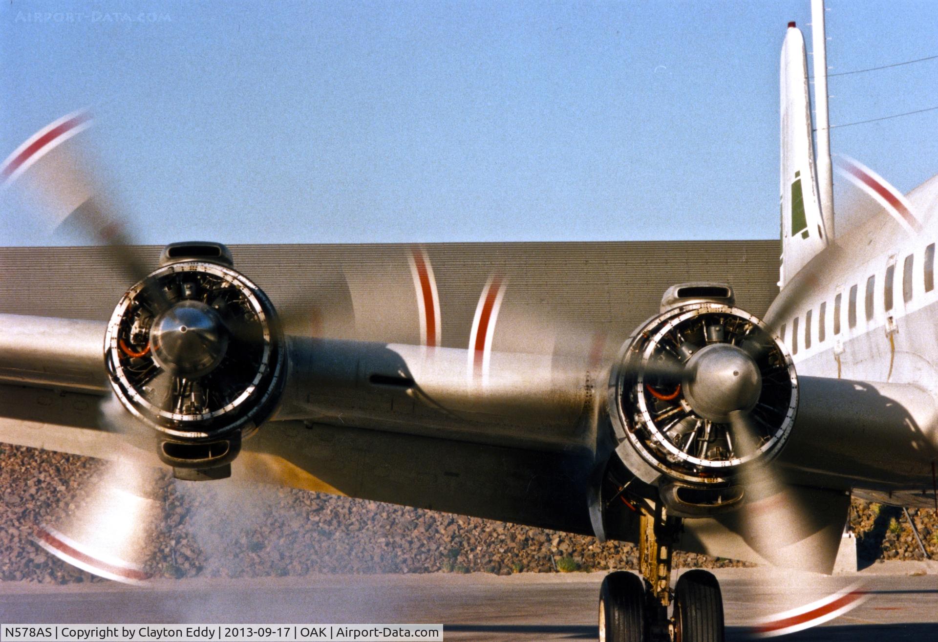 N578AS, 1952 Douglas C-118A Liftmaster (DC-6A) C/N 44650, Oakland airport 1990's
