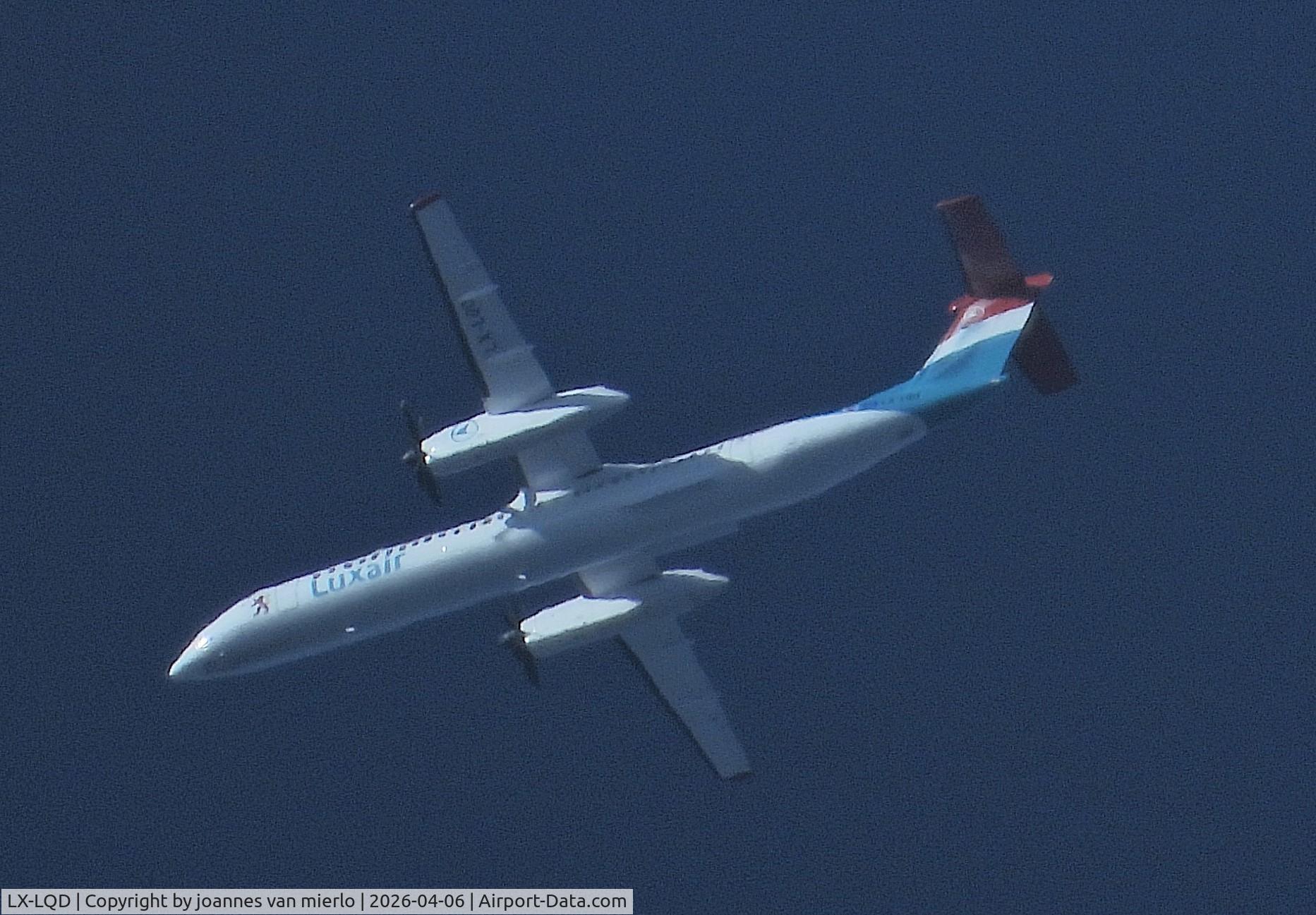 LX-LQD, 2016 De Havilland Canada DHC-8-402Q Dash 8 Dash 8 C/N 4525, Cruising over Belgium