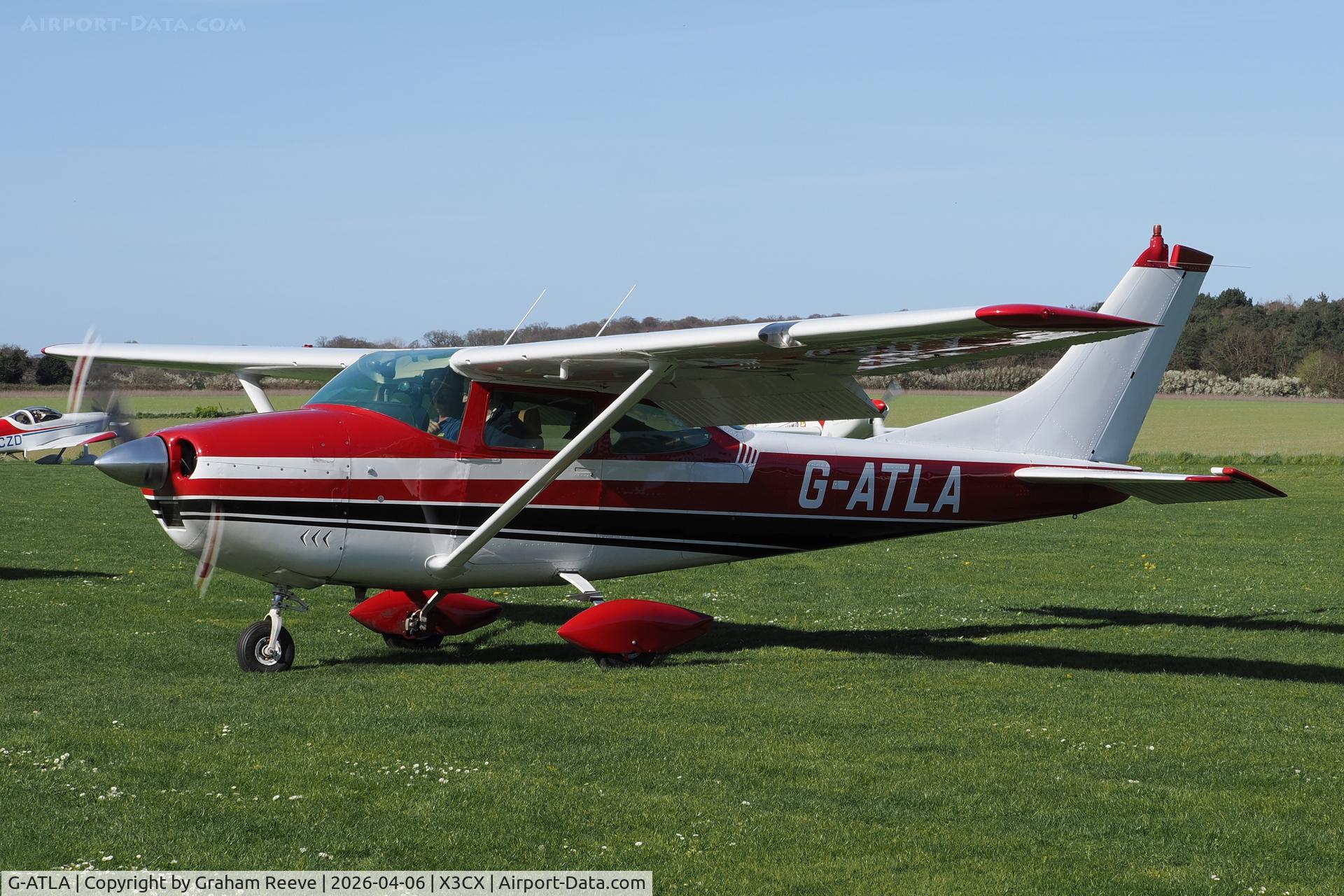 G-ATLA, 1966 Cessna 182J Skylane C/N 182-56923, Just landed at Northrepps.