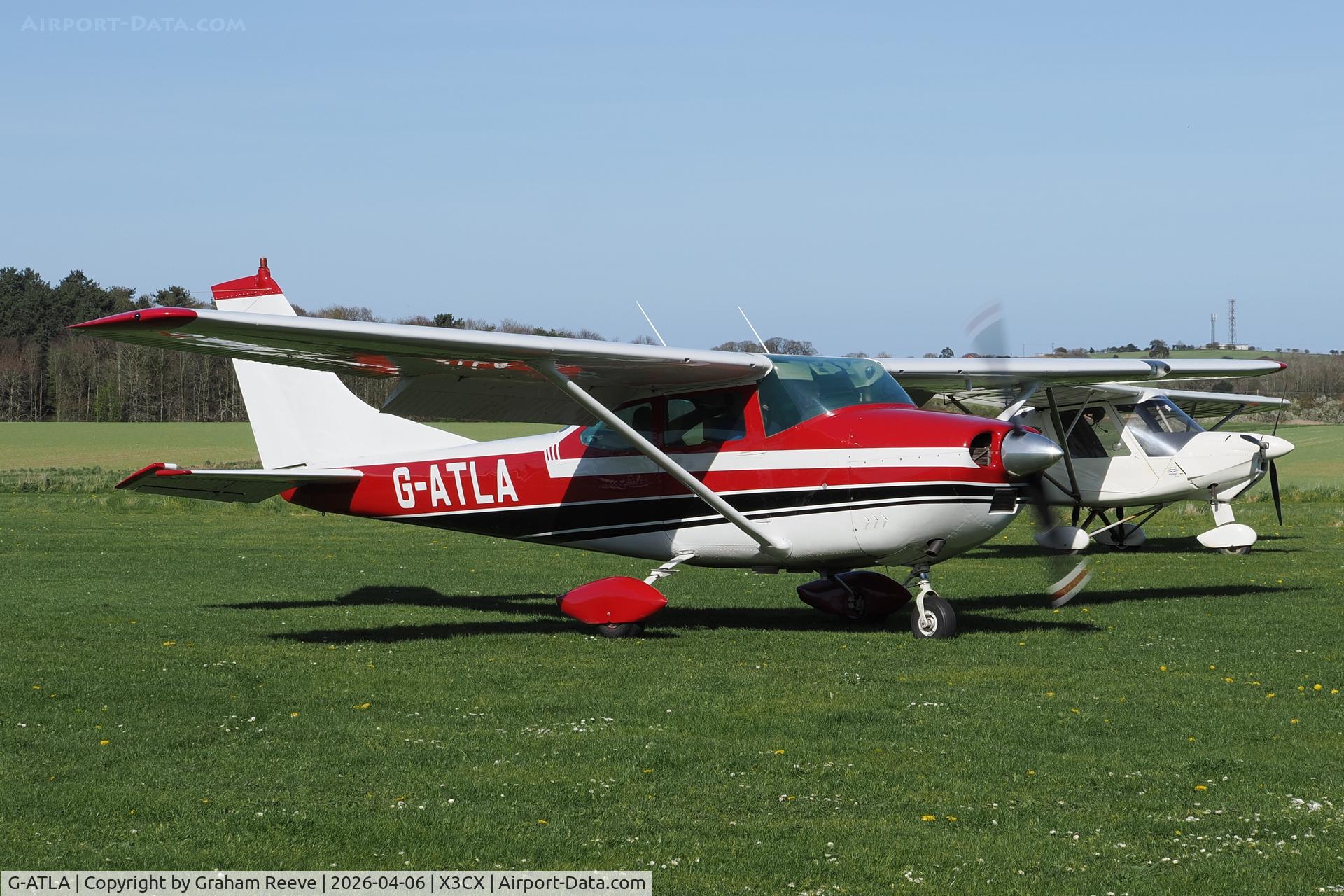 G-ATLA, 1966 Cessna 182J Skylane C/N 182-56923, Just landed at Northrepps.