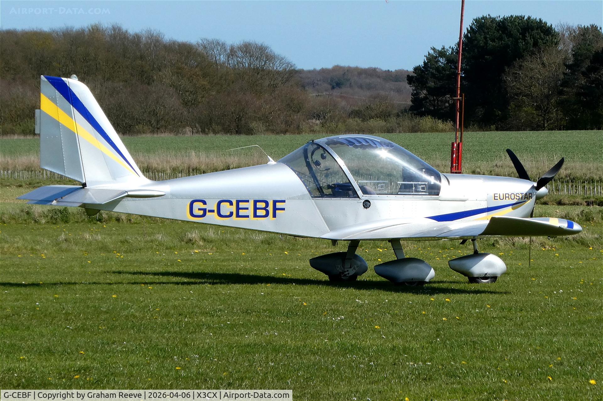 G-CEBF, 2006 Aerotechnik EV-97A Eurostar C/N PFA 315A-14525, Parked at Northrepps.