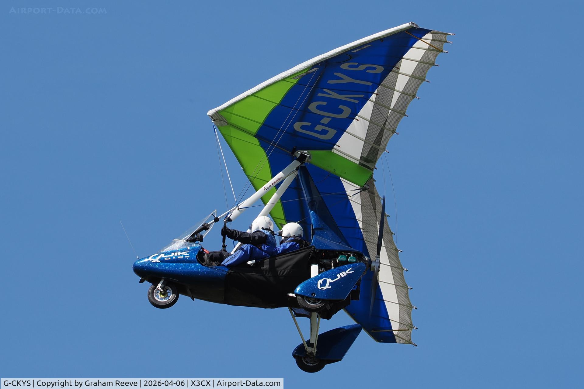 G-CKYS, 2018 P&M Aviation Quik GT-450 C/N 8779, Departing from Northrepps.