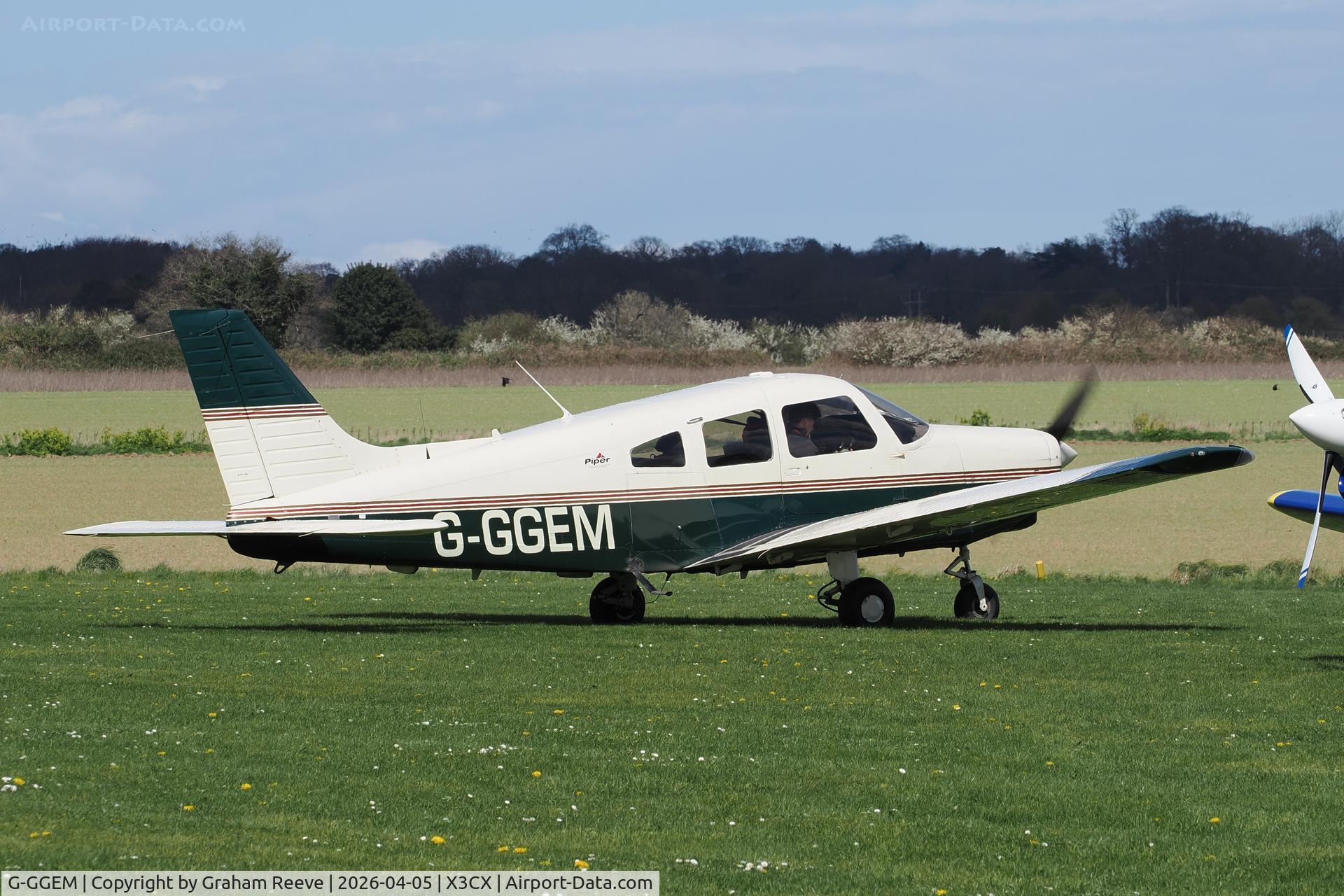G-GGEM, 2003 Piper PA-28-161 Cherokee Warrior III C/N 2842185, Departing from Northrepps.