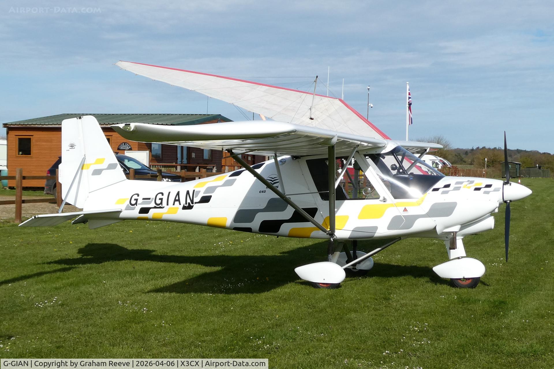 G-GIAN, 2019 Ikarus C42 FB100 Bravo C/N 1812-7555, Parked at Northrepps.