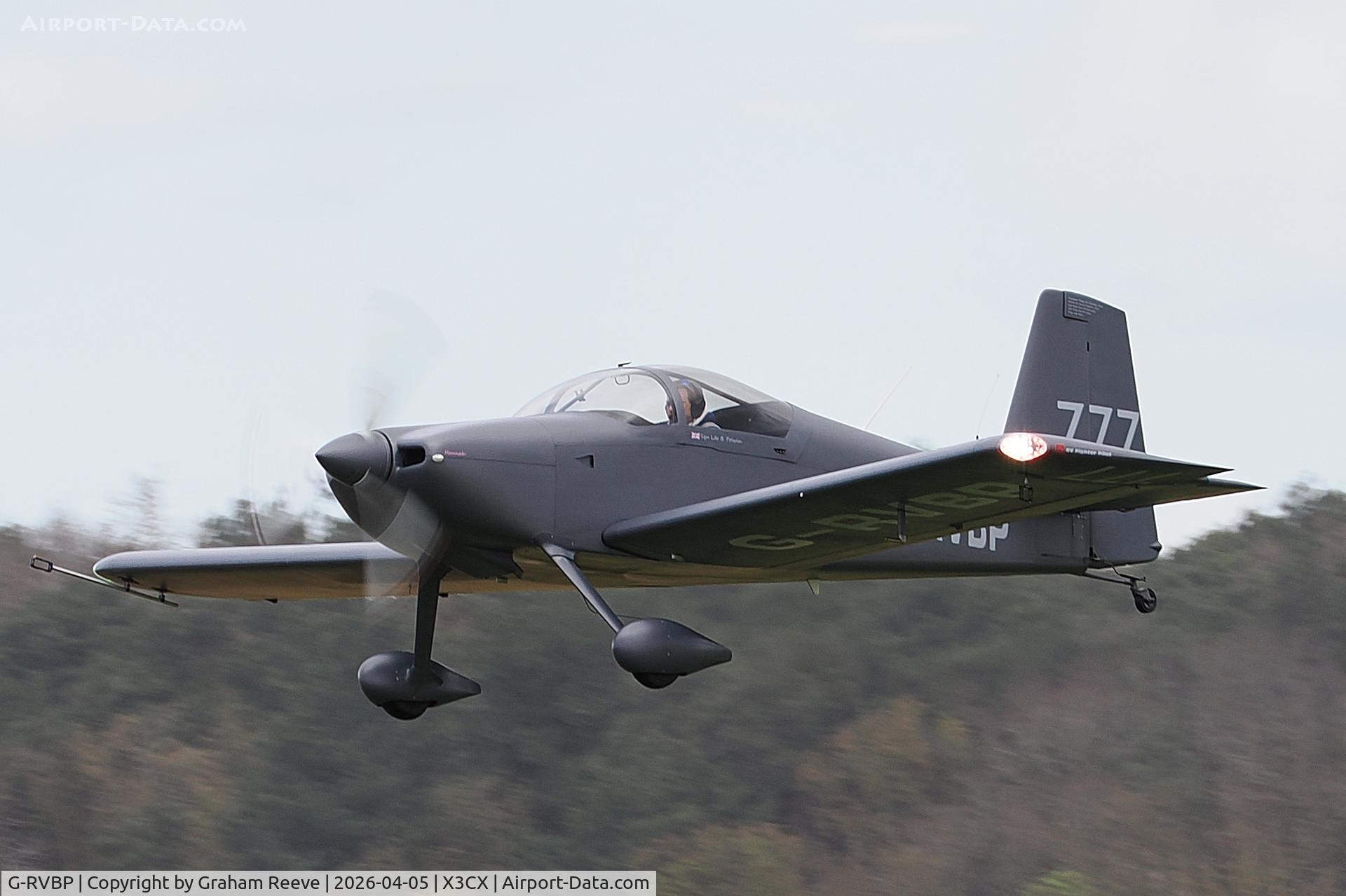 G-RVBP, 2018 Vans RV-7 C/N LAA 323-15569, Departing from Northrepps.