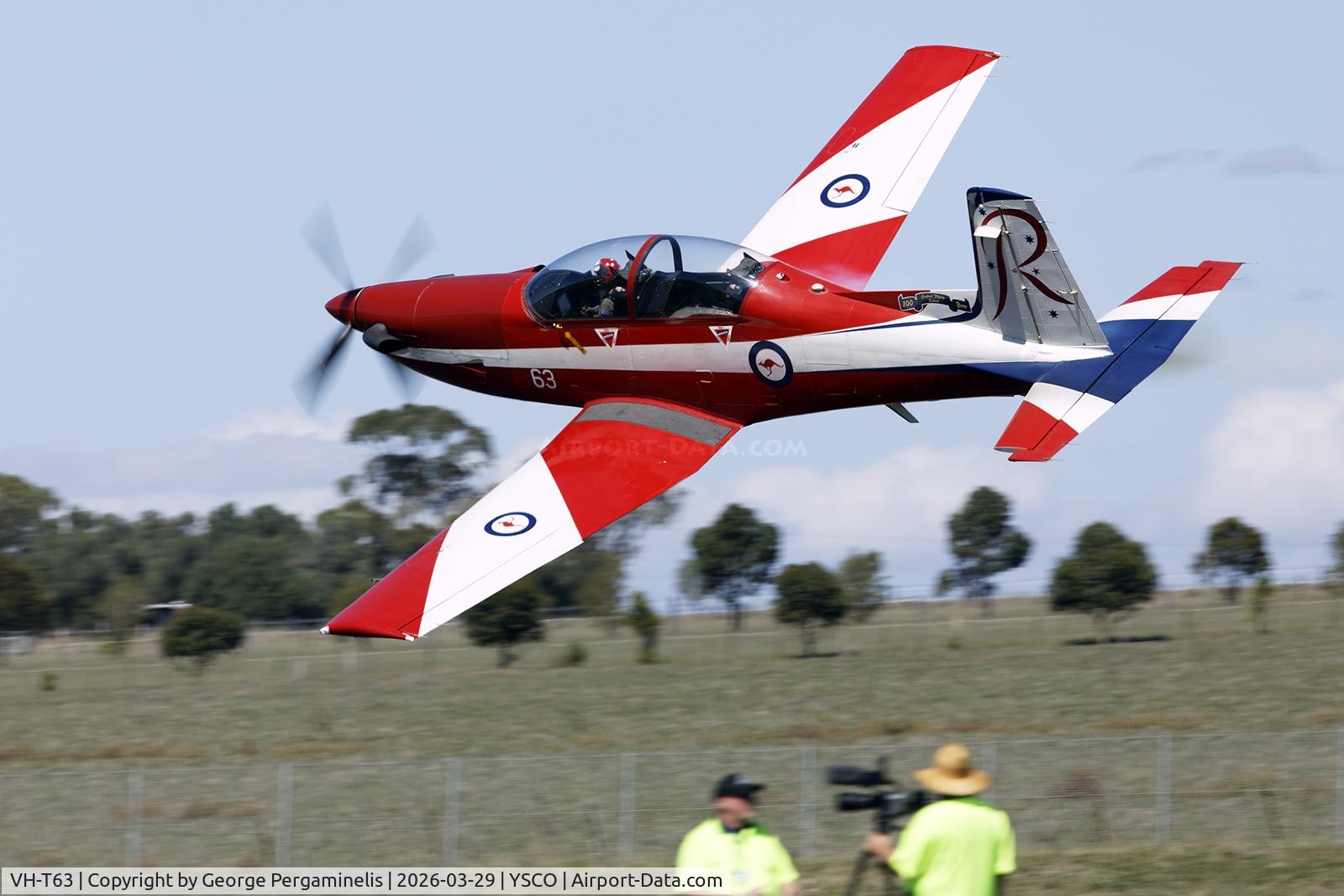 VH-T63, HAWKER DE HAVILLAND LIMITED PC-9/A C/N 563, Warbirds Over Scone 2026.