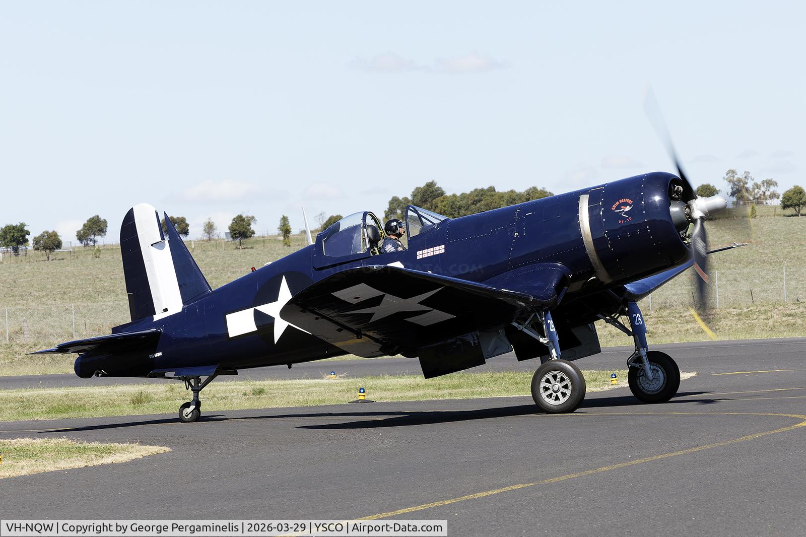 VH-NQW, 1944 Vought F4U-1D Corsair C/N 82640, Warbirds Over Scone 2026.