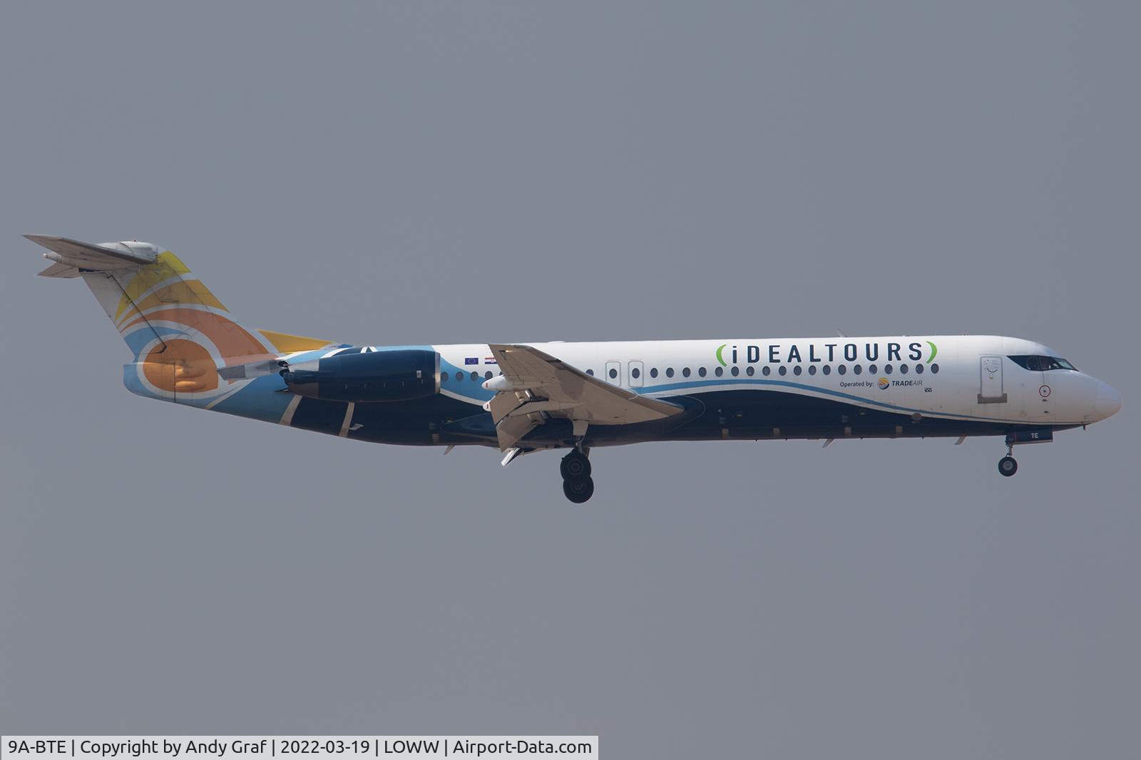 9A-BTE, 1992 Fokker 100 (F-28-0100) C/N 11416, Trade Air F100