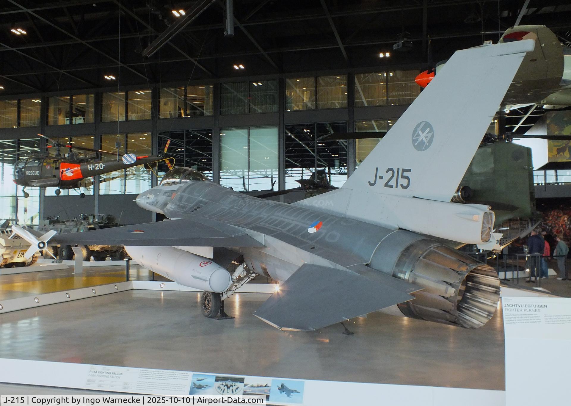 J-215, 1980 Fokker F-16A Fighting Falcon C/N 6D-4, General Dynamics (Fokker) F-16A Fighting Falcon at the Nationaal Militair Museum / National Military Museum, Soesterberg