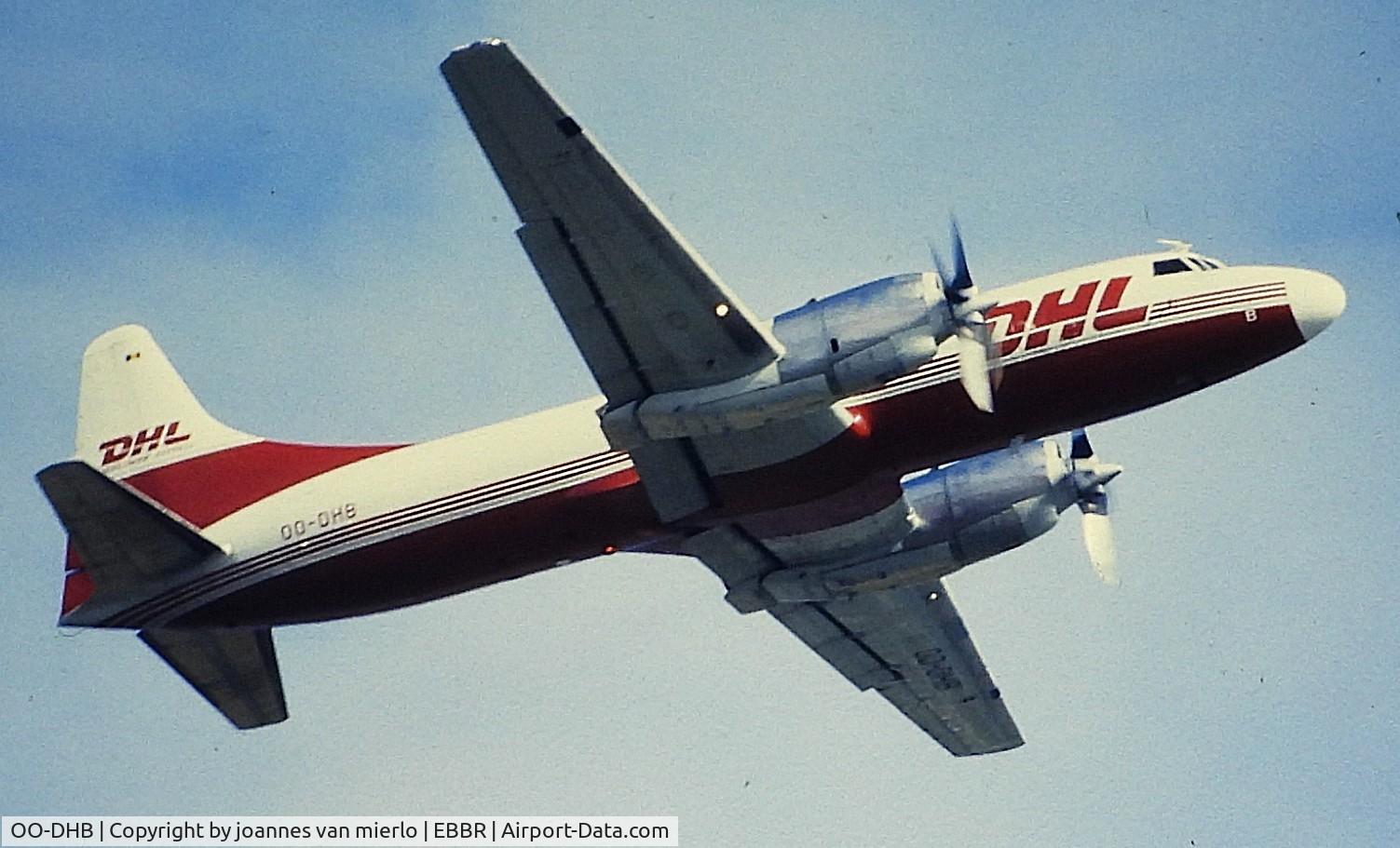 OO-DHB, 1957 Convair 580(F) C/N 458/111, ex-slide