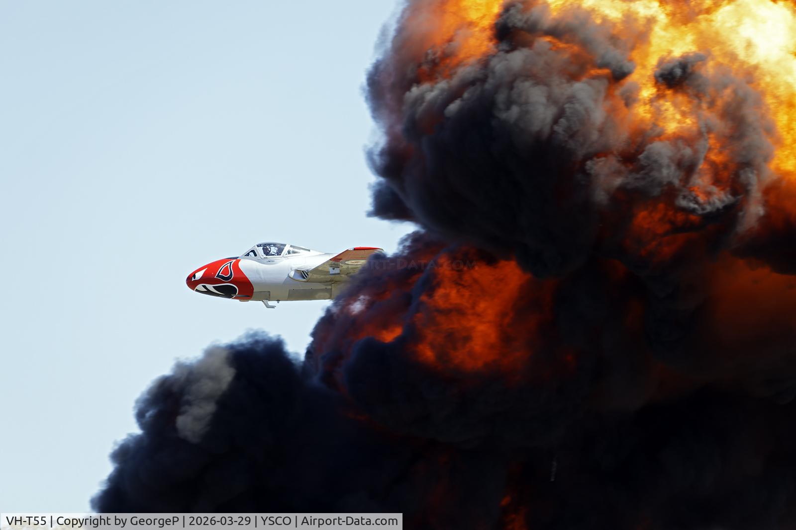 VH-T55, EIDGEN'O'SSISCHES FLUGZEUGWERK DH 115 - MK.55 C/N 973, Warbirds Over Scone 2026.