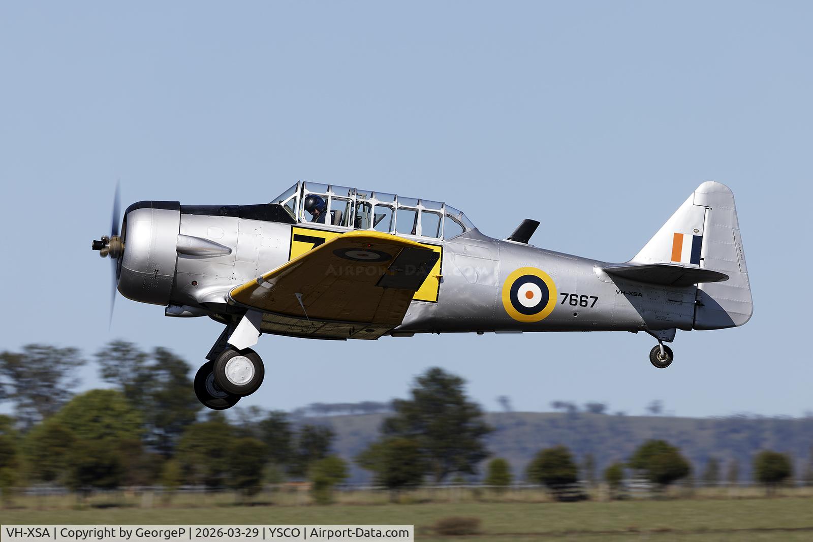 VH-XSA, 1944 North American SNJ-4 Texan C/N 88-09857, Warbirds Over Scone 2026.