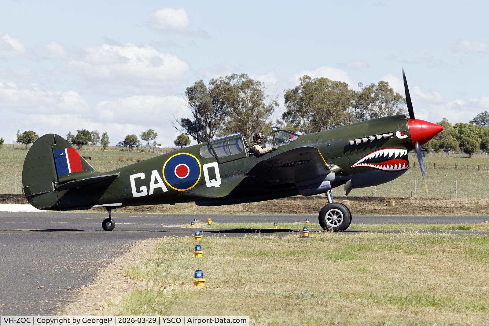 VH-ZOC, 1943 Curtiss Wright P-40N Warhawk C/N 28449, Warbirds Over Scone 2026.