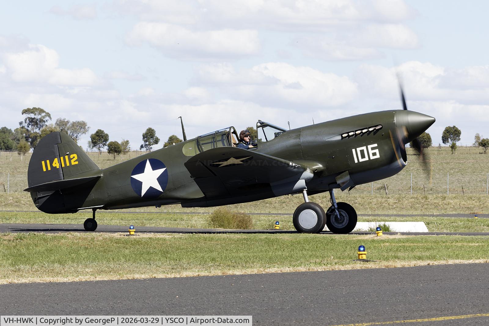 VH-HWK, 1941 Curtiss P-40F Warhawk C/N 41-14112, Warbirds Over Scone 2026.