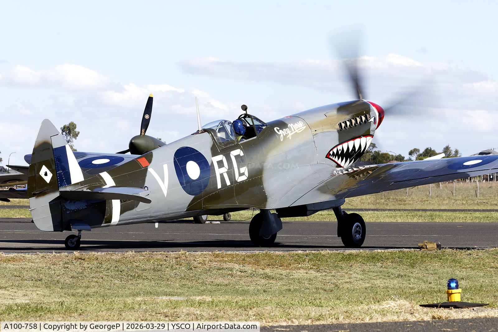 A100-758, 1944 Supermarine 359 Spitfire HF.VIIIc C/N 6S/581740, Warbirds Over Scone 2026.