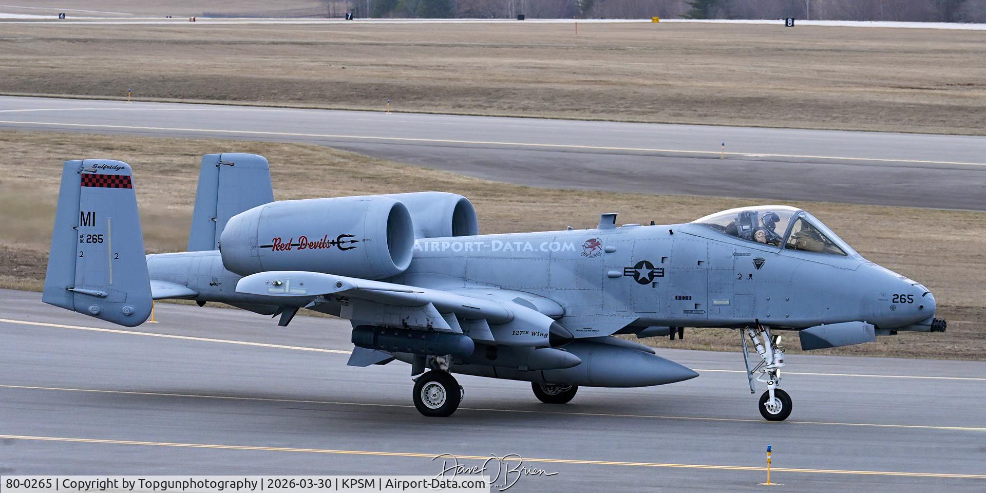 80-0265, 1980 Fairchild Republic A-10C Thunderbolt II C/N A10-0615, 107th FS	Selfridge ANG, MI
