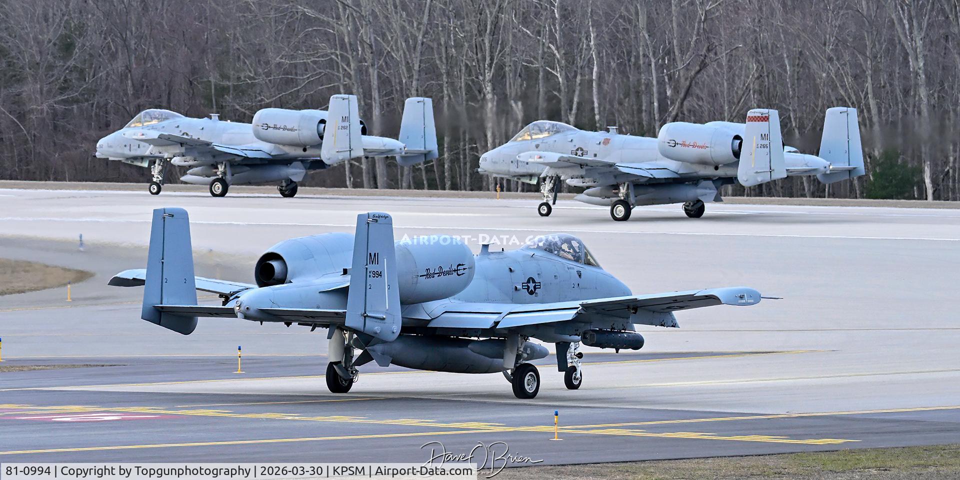 81-0994, 1981 Fairchild Republic A-10C Thunderbolt II C/N A10-0689, TABOR86 holding short