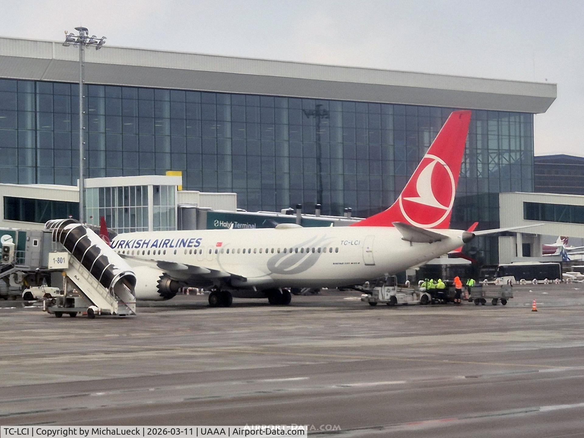 TC-LCI, 2019 Boeing 737-8 MAX C/N 50042, At Almaty