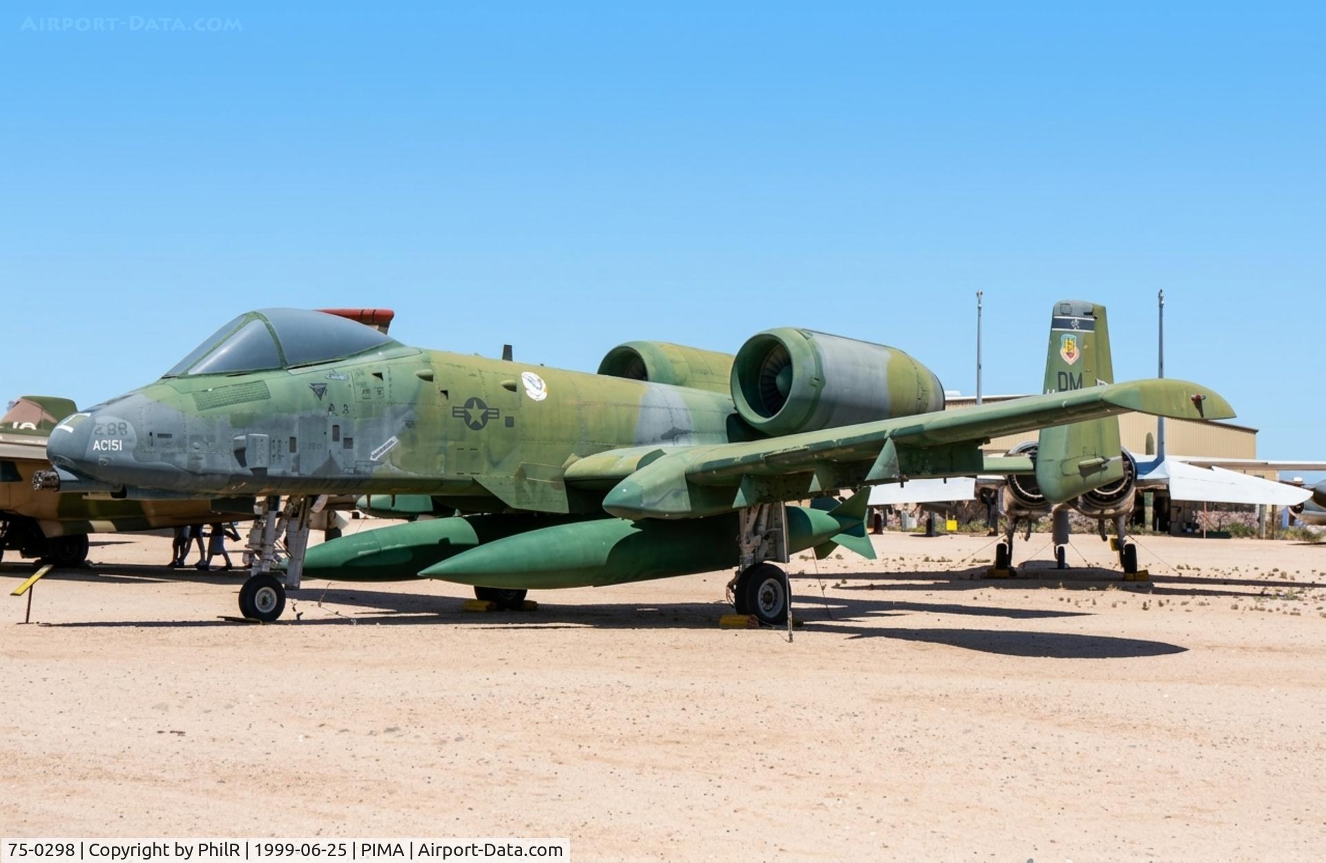 75-0298, 1975 Fairchild Republic A-10A Thunderbolt II C/N A10-0047, 75-0298 1975 Fairchild Republic A-10A Thunderbolt ll USAF Pima 