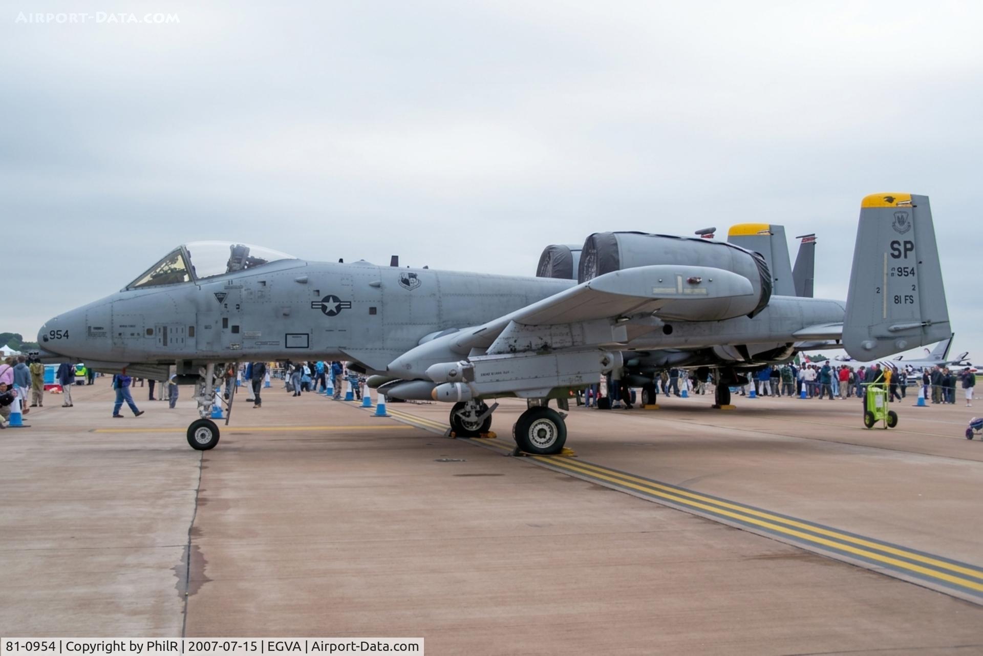81-0954, 1981 Fairchild Republic A-10A Thunderbolt II C/N A10-0649, 81-0954 1981 Fairchild Republic A1-0A Thunderbolt ll USAF RIAT 