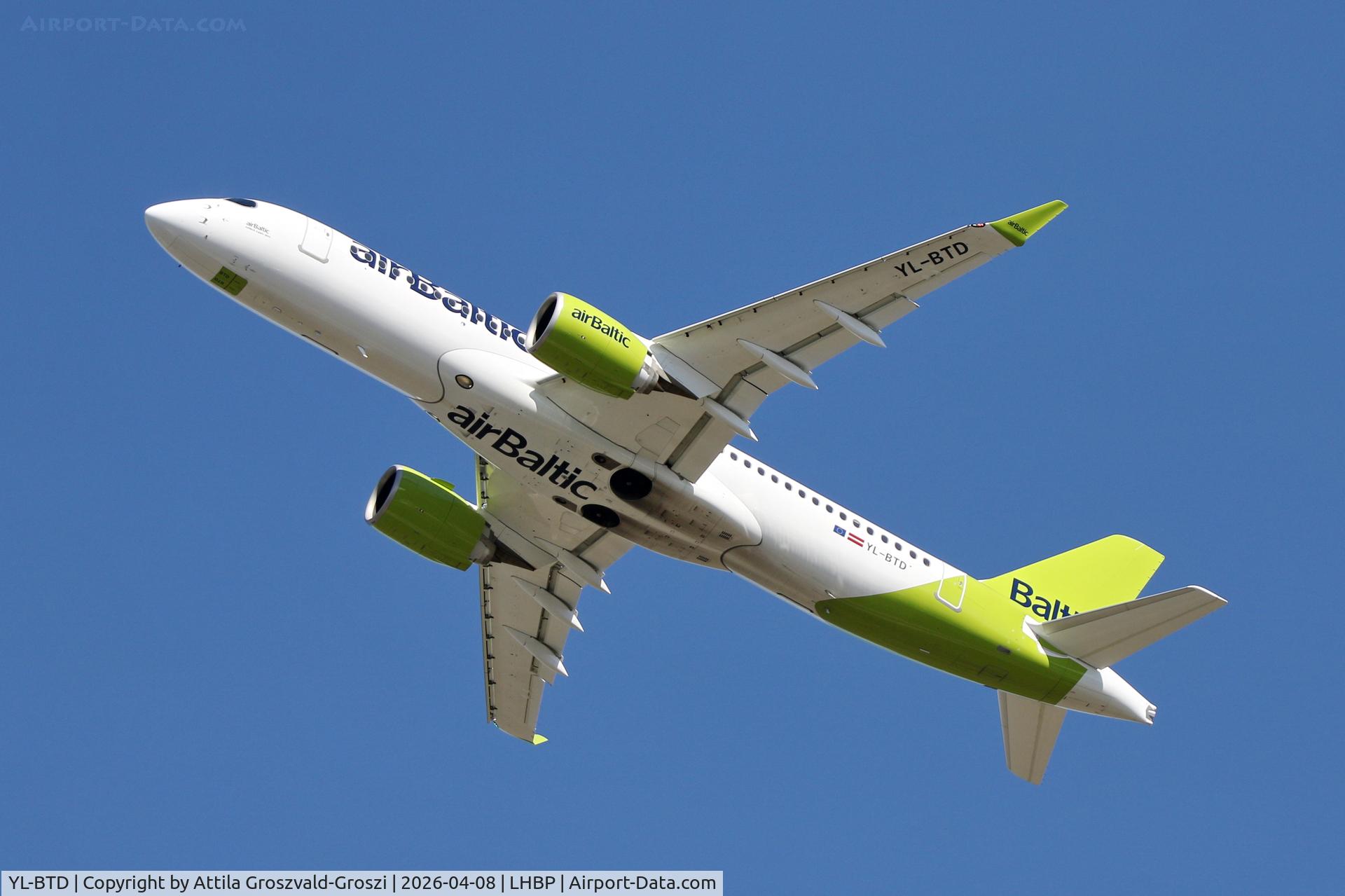 YL-BTD, Airbus A220-300 C/N 55426, LHBP - Budapest Liszt Ferenc Airport (BUD)