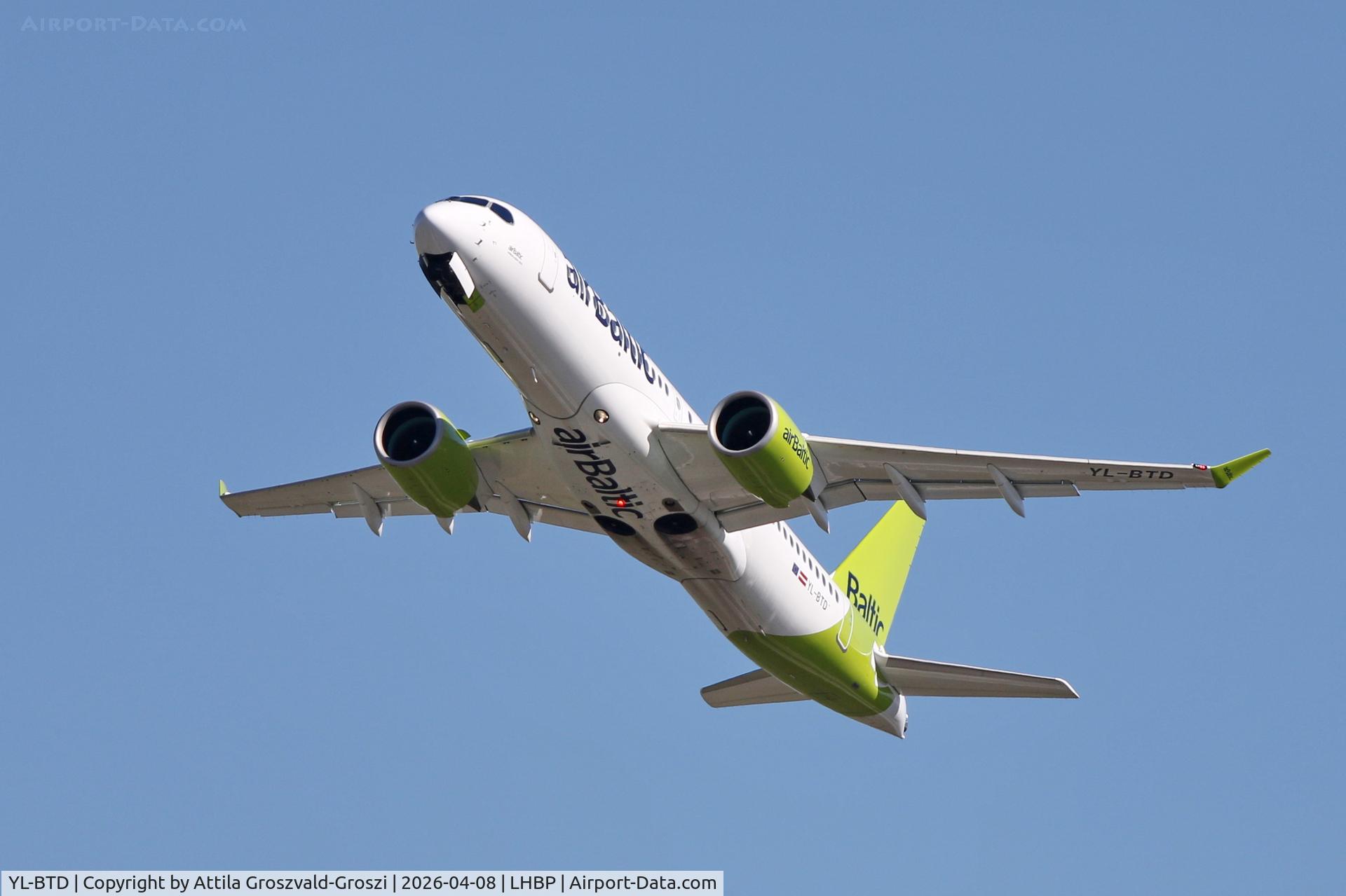 YL-BTD, Airbus A220-300 C/N 55426, LHBP - Budapest Liszt Ferenc Airport (BUD)