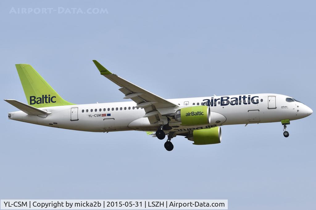 YL-CSM, 2018 Airbus A220-300 C/N 55042, Landing