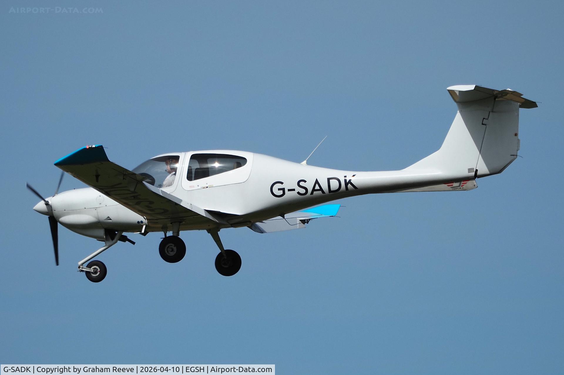 G-SADK, 2008 Diamond DA-40 TDI Diamond Star C/N D4.371, Landing at Norwich.