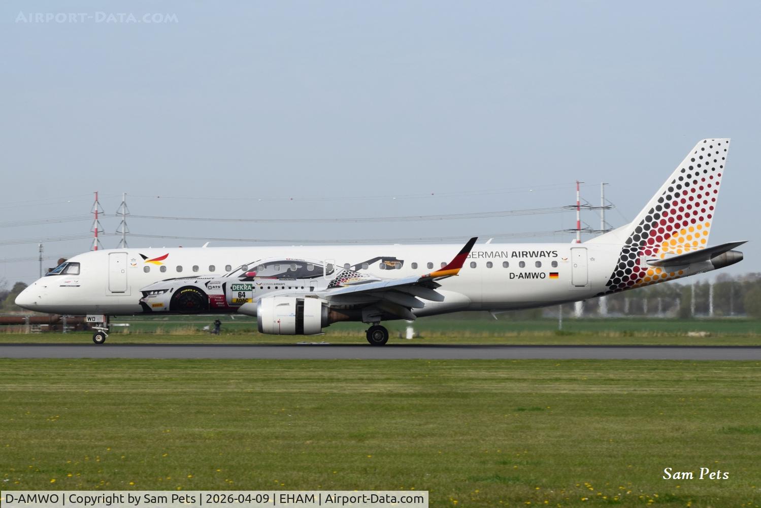 D-AMWO, 2008 Embraer 190AR (ERJ-190-100IGW) C/N 19000165, At Amsterdam-Schiphol.