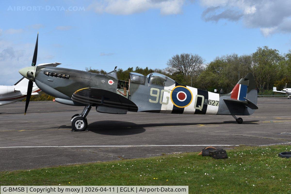 G-BMSB, 1943 Supermarine 361 Spitfire T.IX C/N CBAF.7722, Supermarine 361 Spitfire IX.T at Blackbushe. RAF Serial MJ627