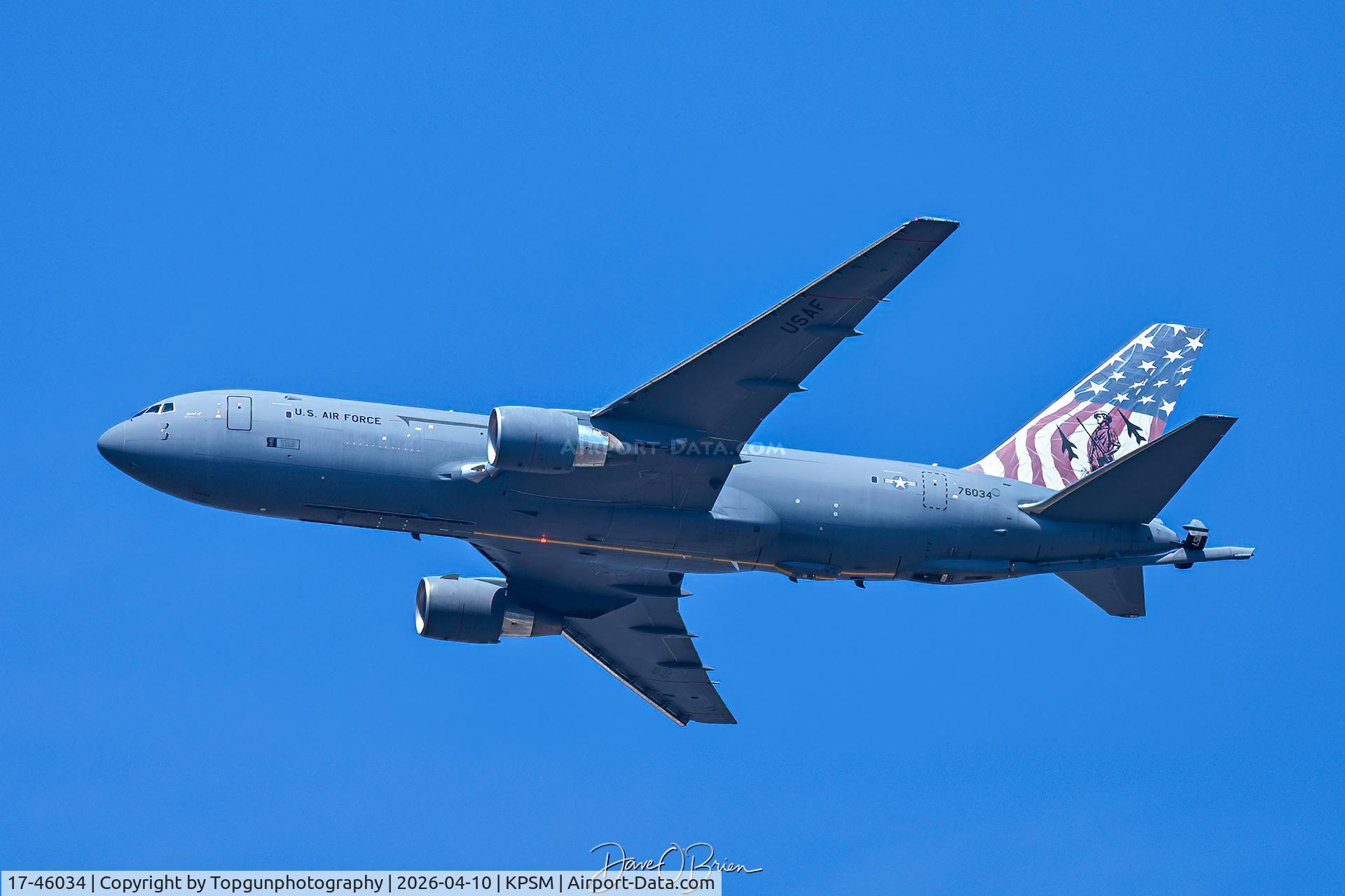 17-46034, 2018 Boeing KC-46A Pegasus C/N 34114, PACK51 comes in for an overhead