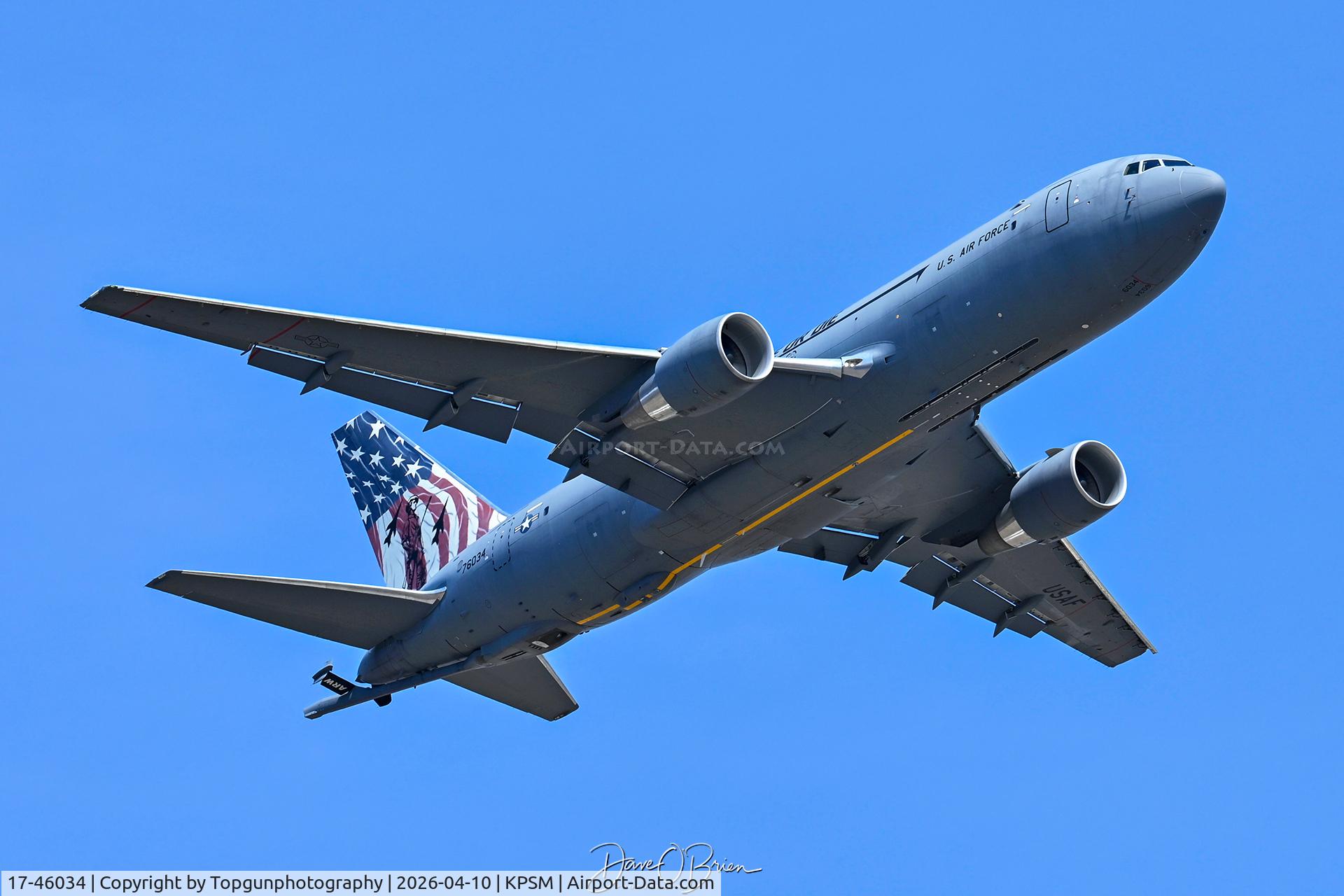 17-46034, 2018 Boeing KC-46A Pegasus C/N 34114, PACK51 on a missed approach RW16
