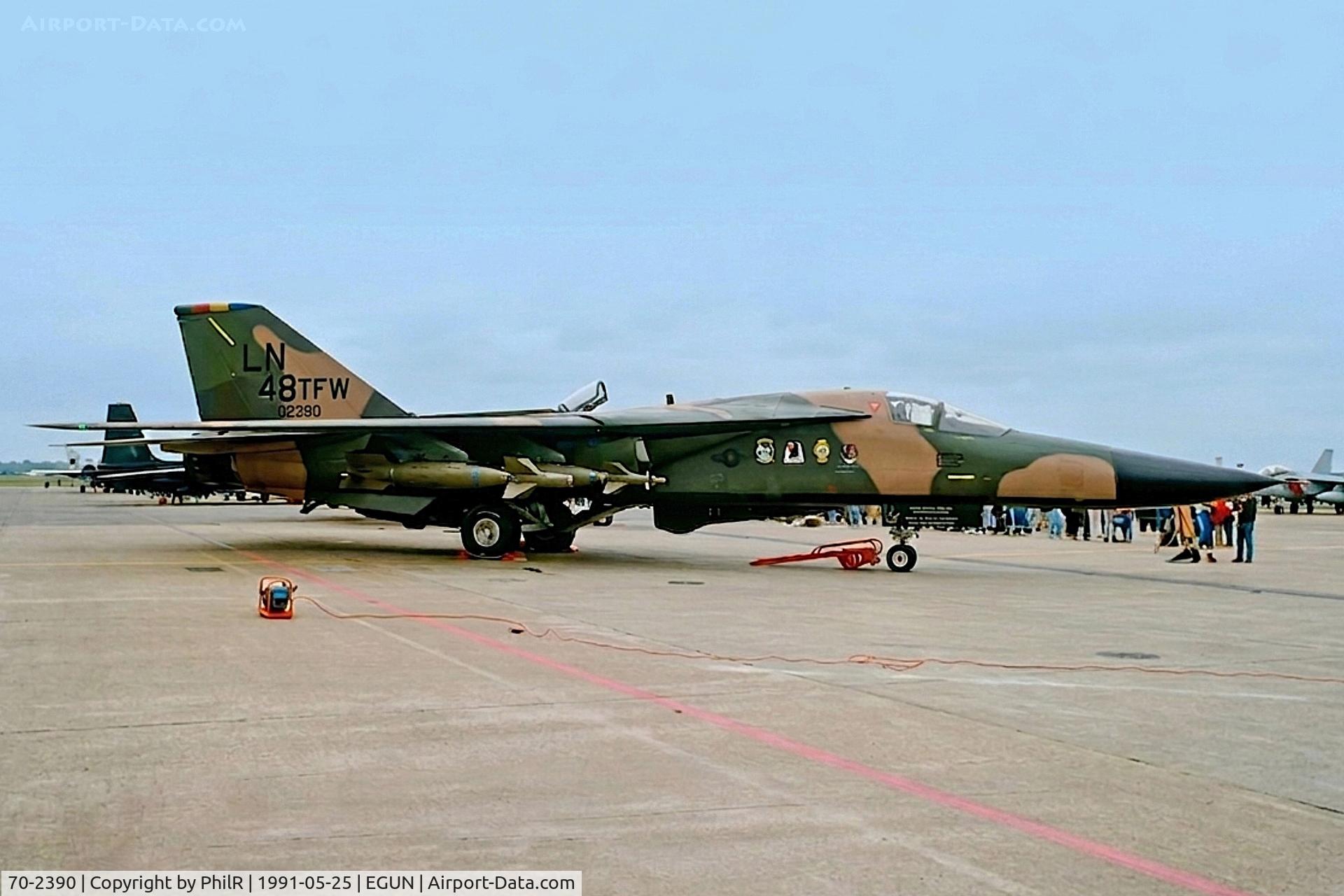 70-2390, 1970 General Dynamics F-111F Aardvark C/N E2-29, 70-2390 1970 GD F-111F Aardvark USAF Mildenhall
